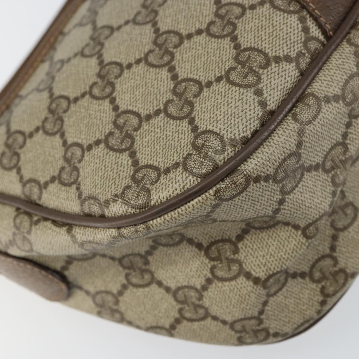 GUCCI GG Supreme Web Sherry Line Bag PVC Beige Gold 89 02 032 Auth BA8907