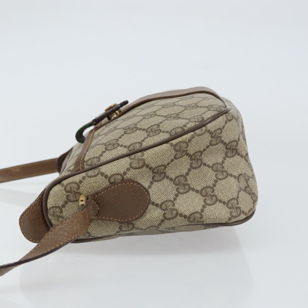 GUCCI GG Supreme Web Sherry Line Bag PVC Beige Gold 89 02 032 Auth BA8907