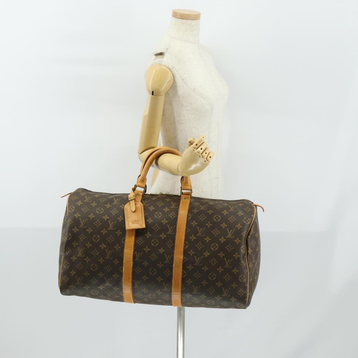 LOUIS VUITTON Monogram Keepall 50 Boston Bag M41426 LV Auth BA8931