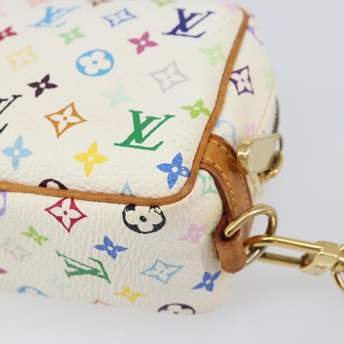 LOUIS VUITTON Monogram Multicolor Trousse Wapity Pouch White M58034 Auth BA8937