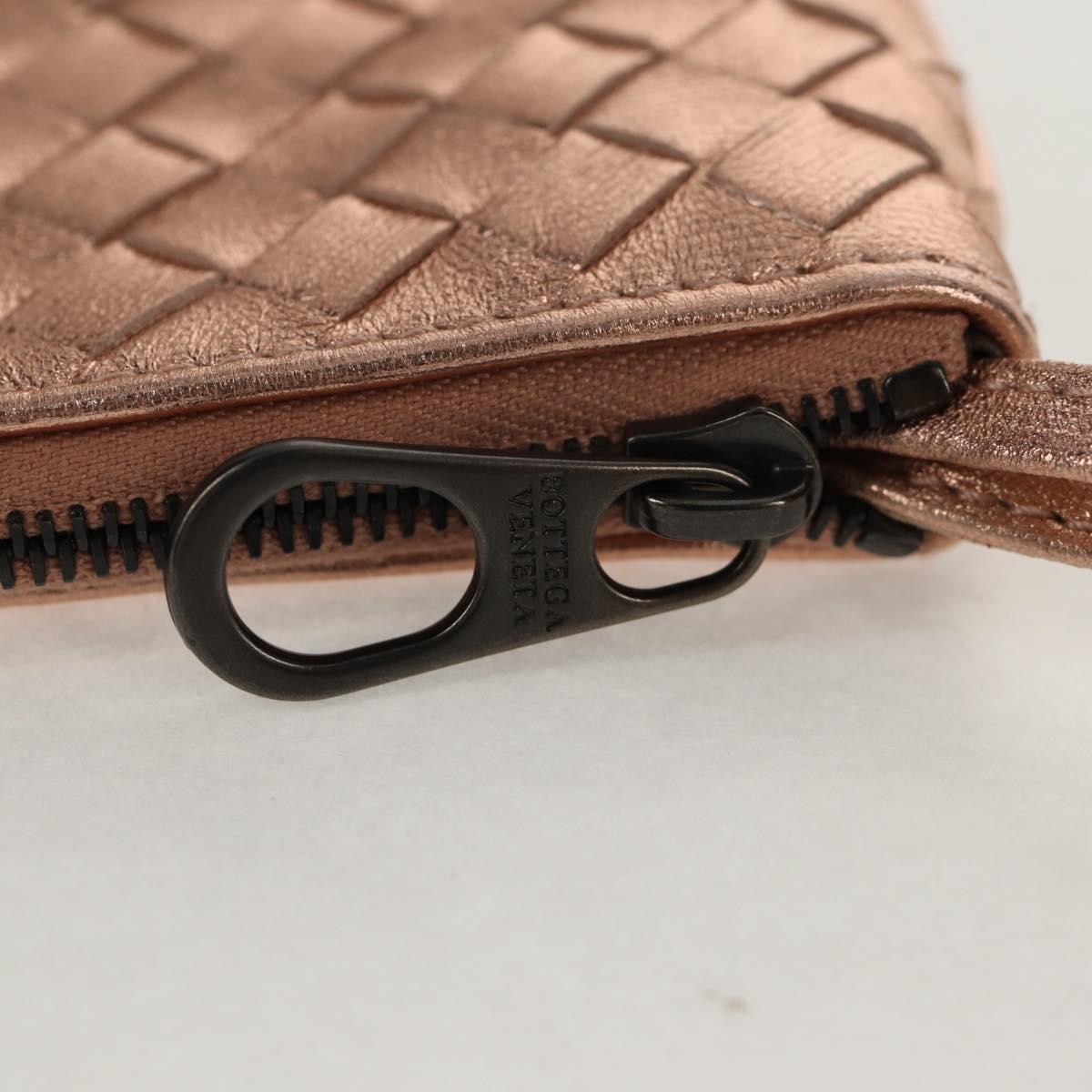 BOTTEGA VENETA INTRECCIATO Coin Purse Leather Pink Auth BA8939V