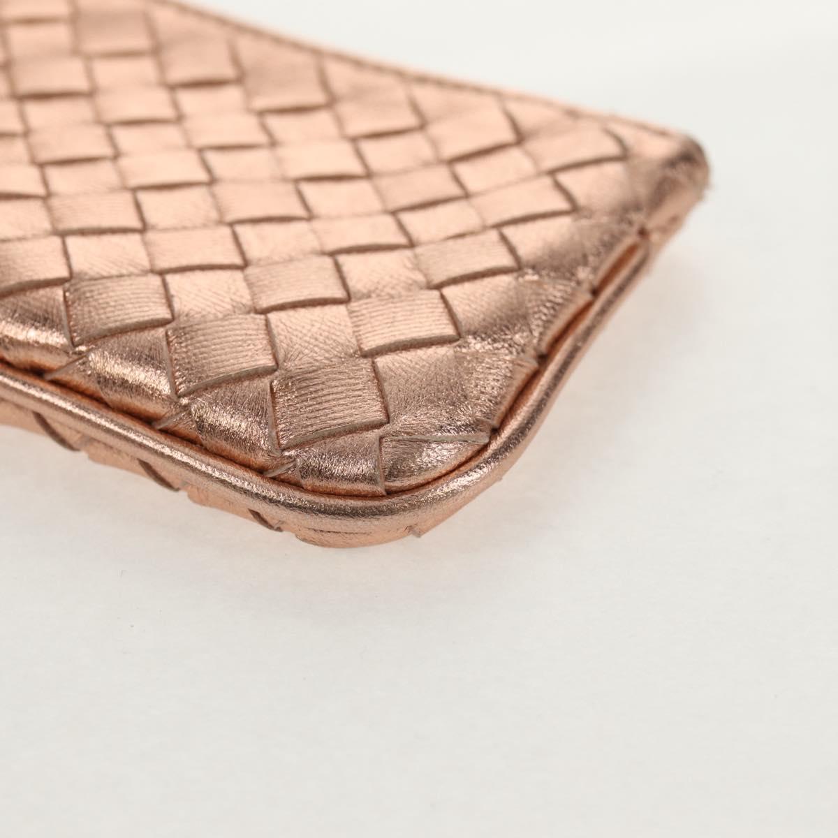 BOTTEGA VENETA INTRECCIATO Coin Purse Leather Pink Auth BA8939V