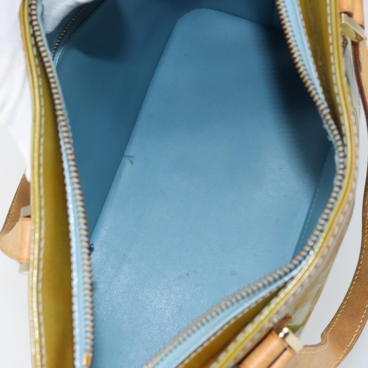 LOUIS VUITTON Monogram Vernis Houston Hand Bag Baby Blue M91005 LV Auth BA8959