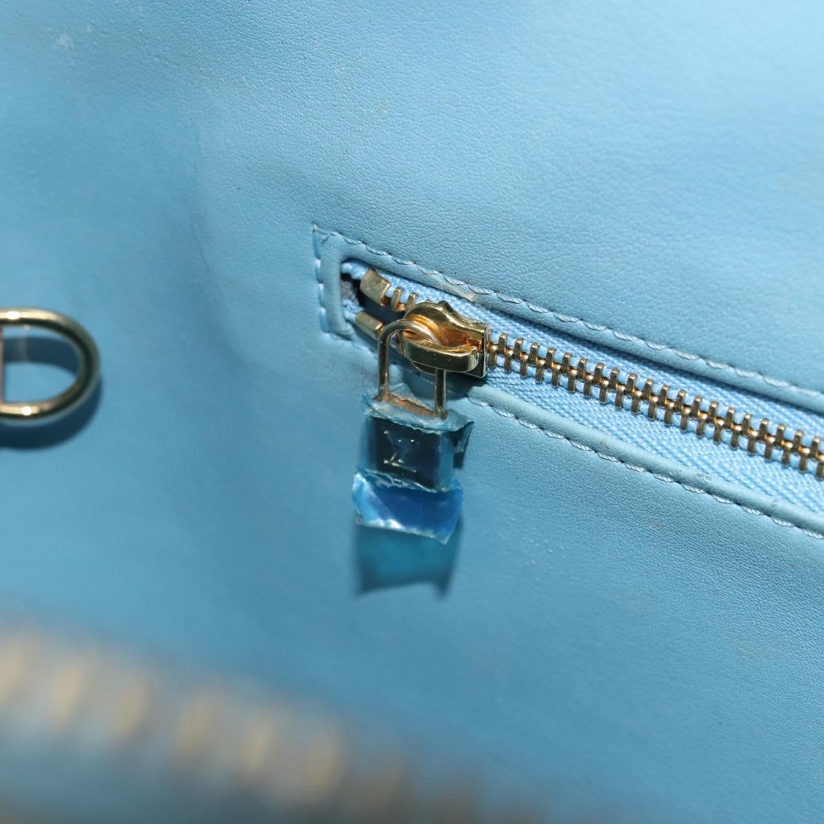 LOUIS VUITTON Monogram Vernis Houston Hand Bag Baby Blue M91005 LV Auth BA8959
