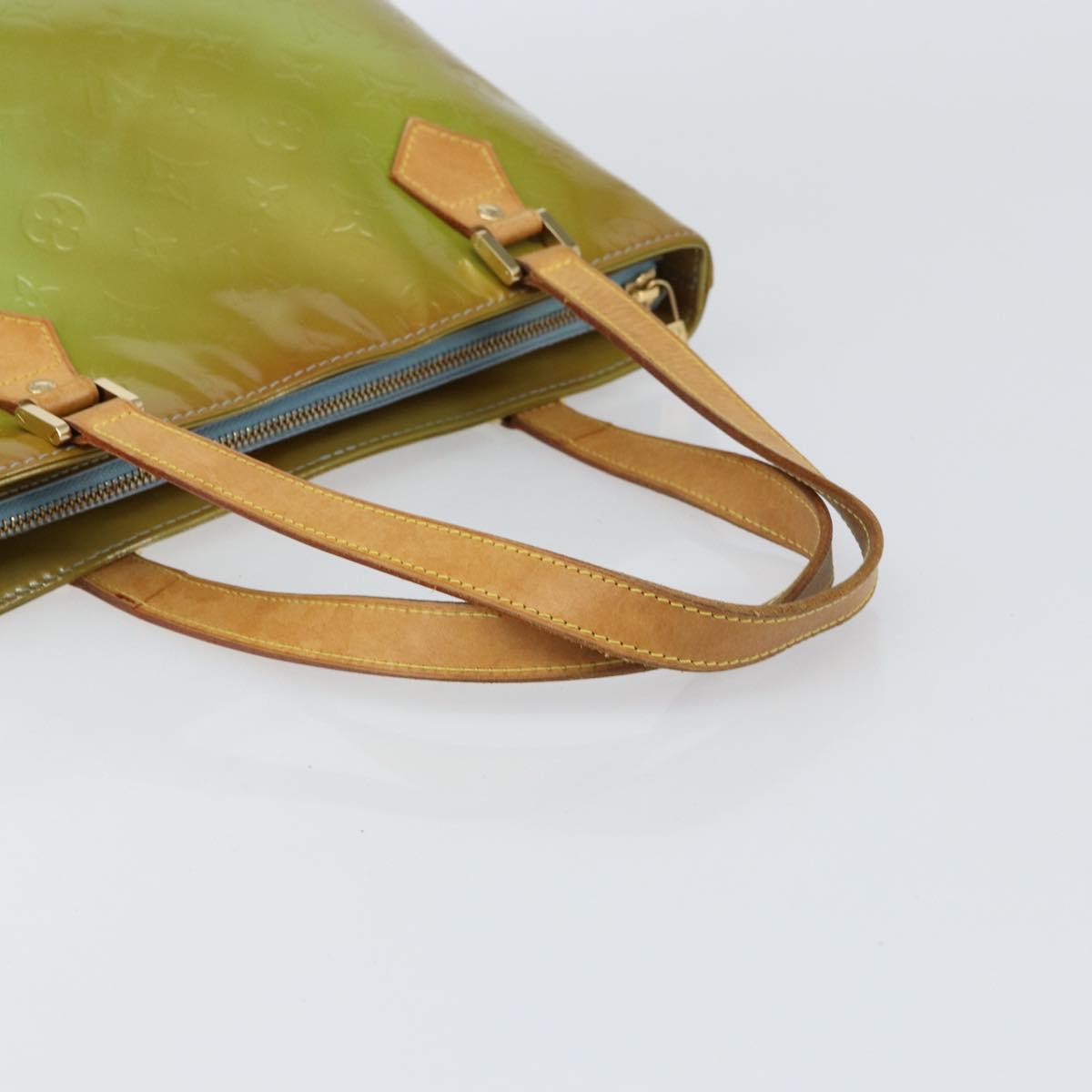 LOUIS VUITTON Monogram Vernis Houston Hand Bag Baby Blue M91005 LV Auth BA8959