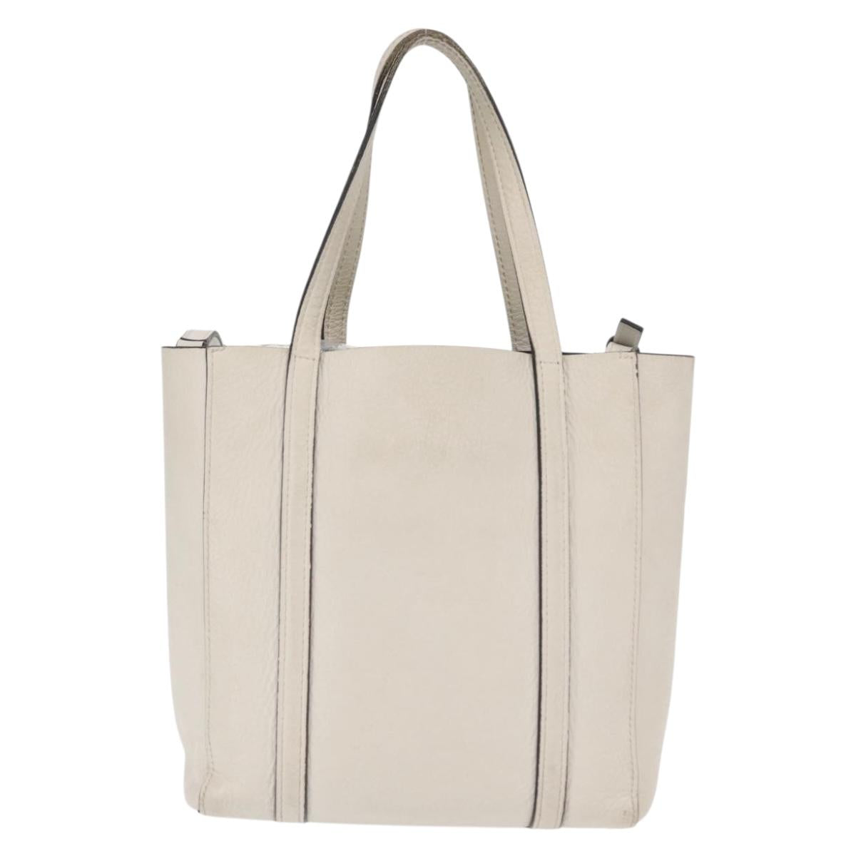 BALENCIAGA Everyday Tote XXS Bag Leather 2way White Silver 551815 Auth BA8961