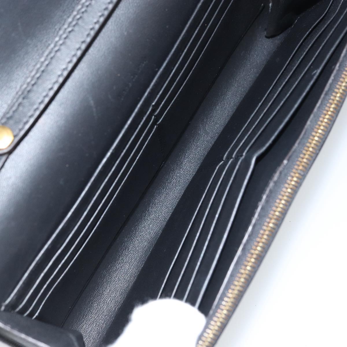 CELINE Chain Shoulder Wallet Bag Leather Multicolor Gold Auth BA8968