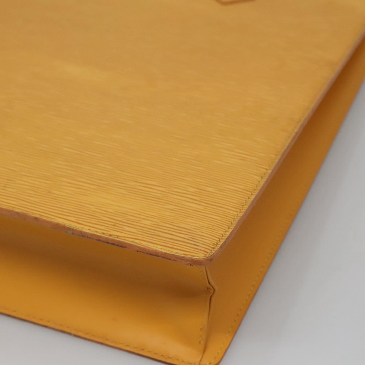 LOUIS VUITTON Epi Sac Plat Hand Bag Yellow M52079 LV Auth BA897