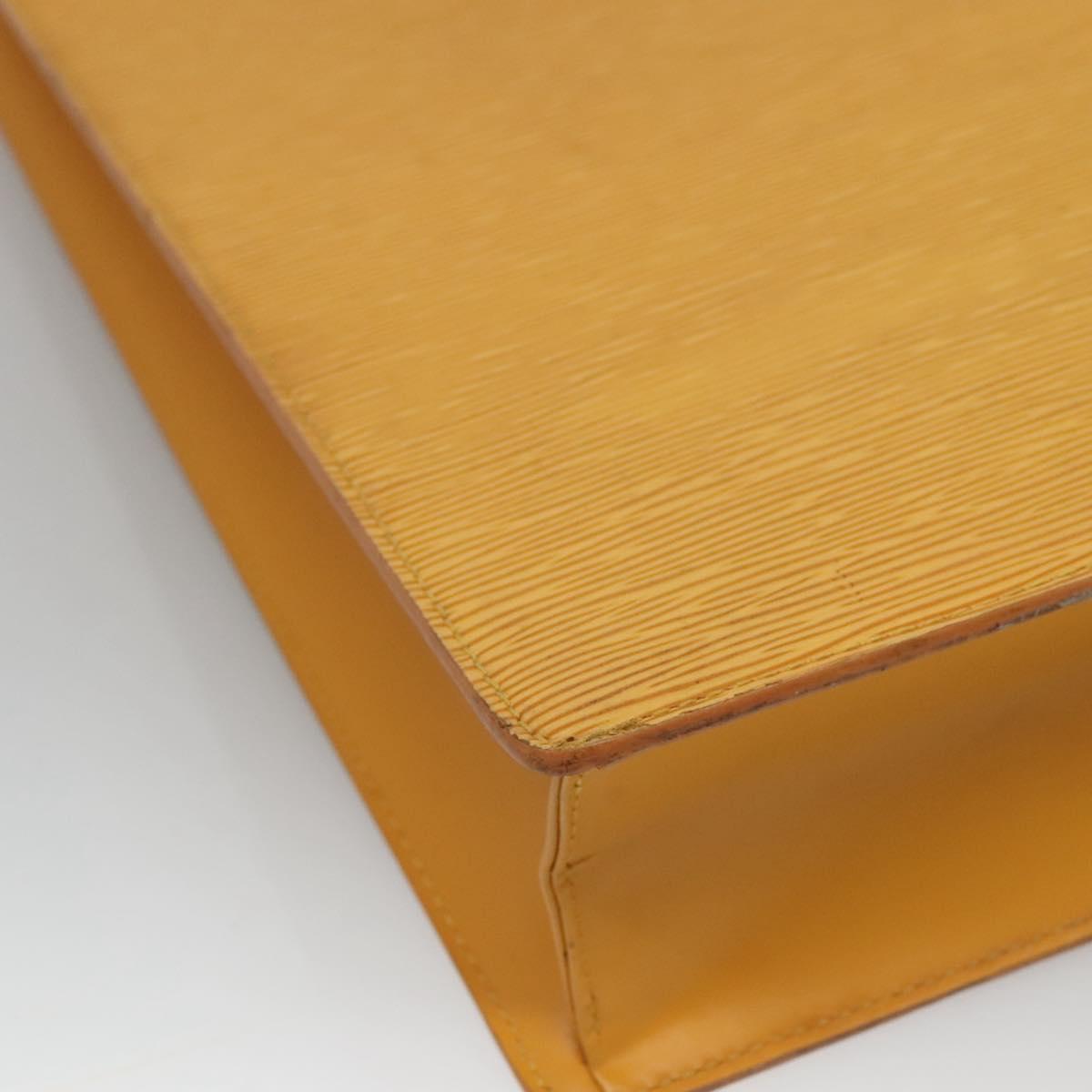 LOUIS VUITTON Epi Sac Plat Hand Bag Yellow M52079 LV Auth BA897