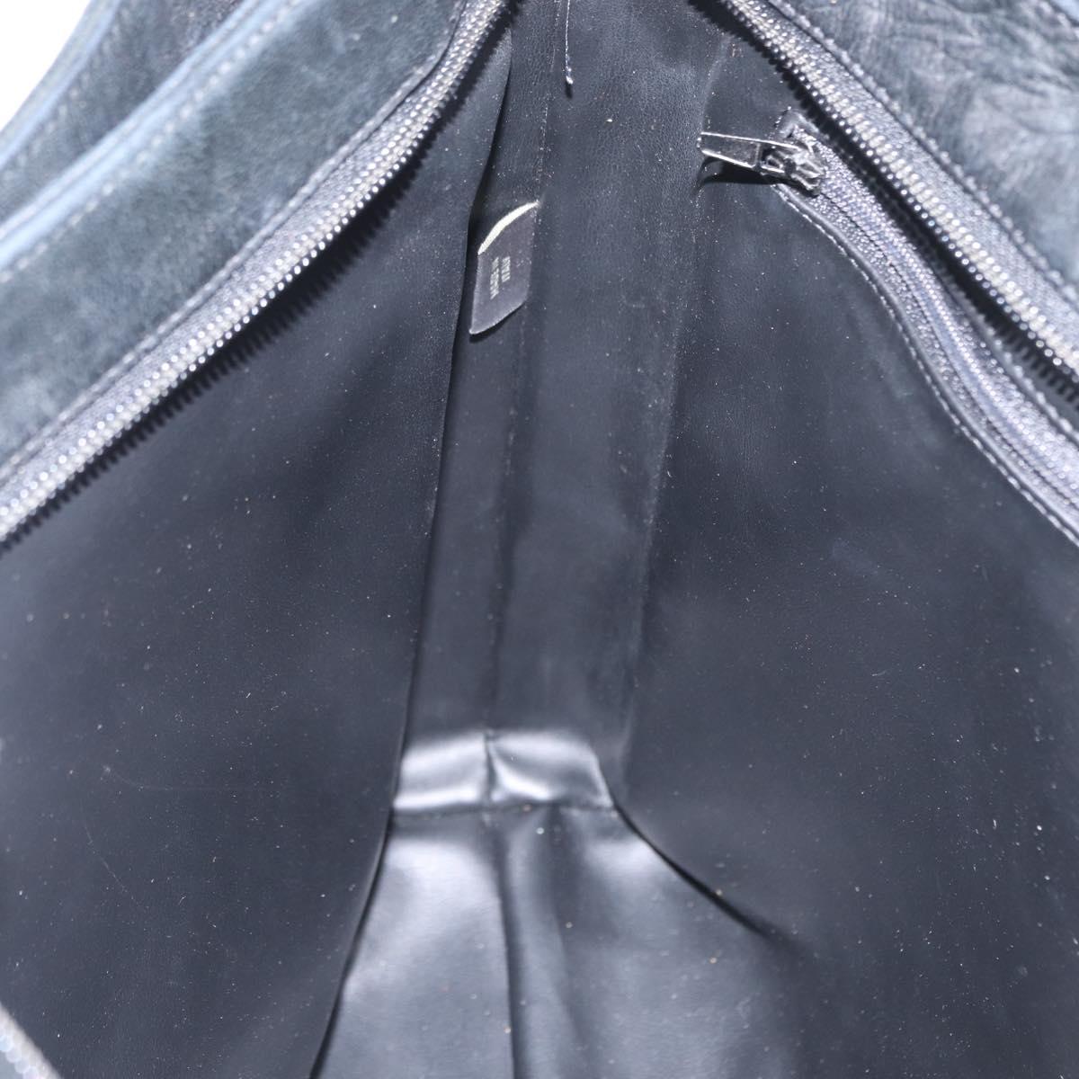 BALLY Tote Bag Leather Black Gold Auth BA8978