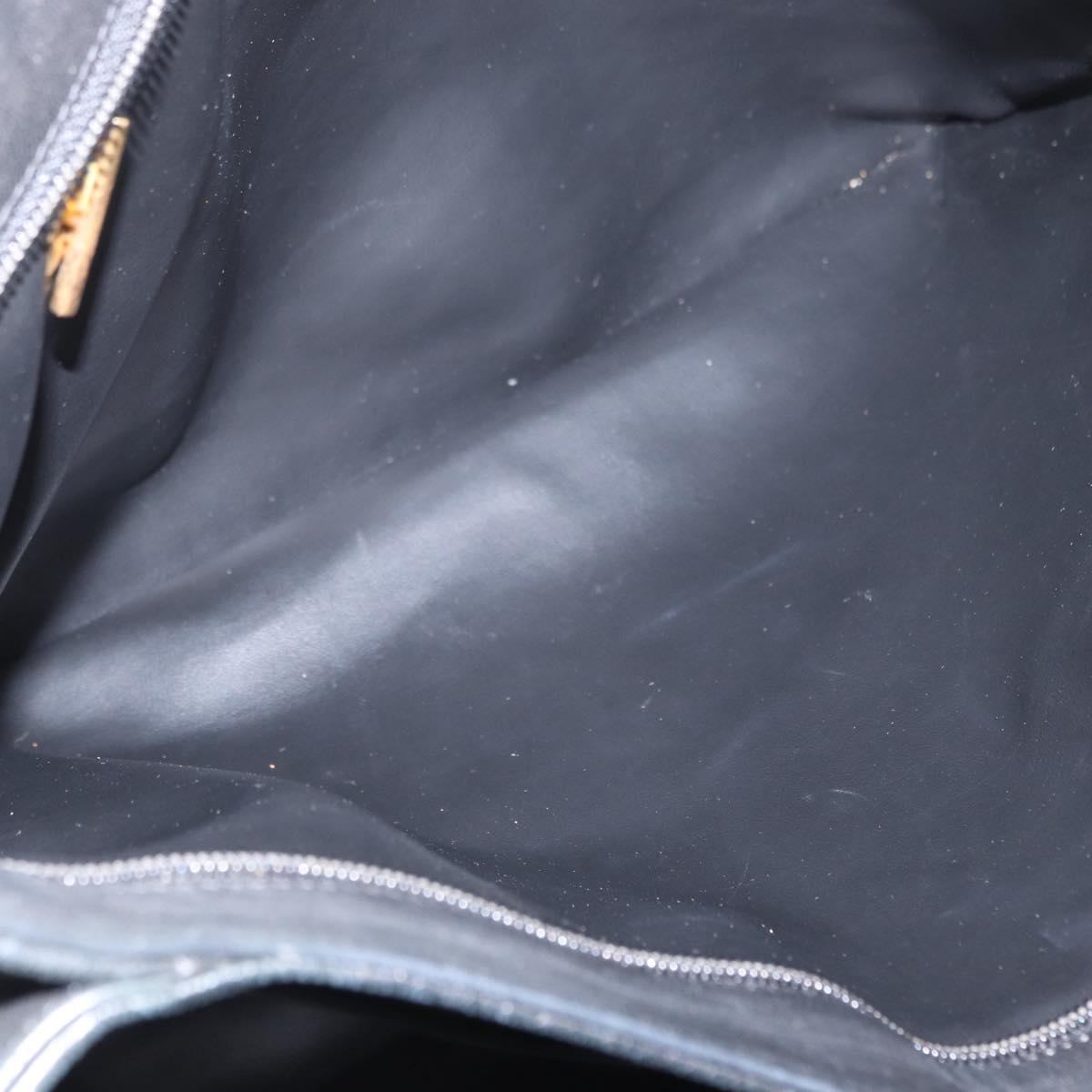 BALLY Tote Bag Leather Black Gold Auth BA8978