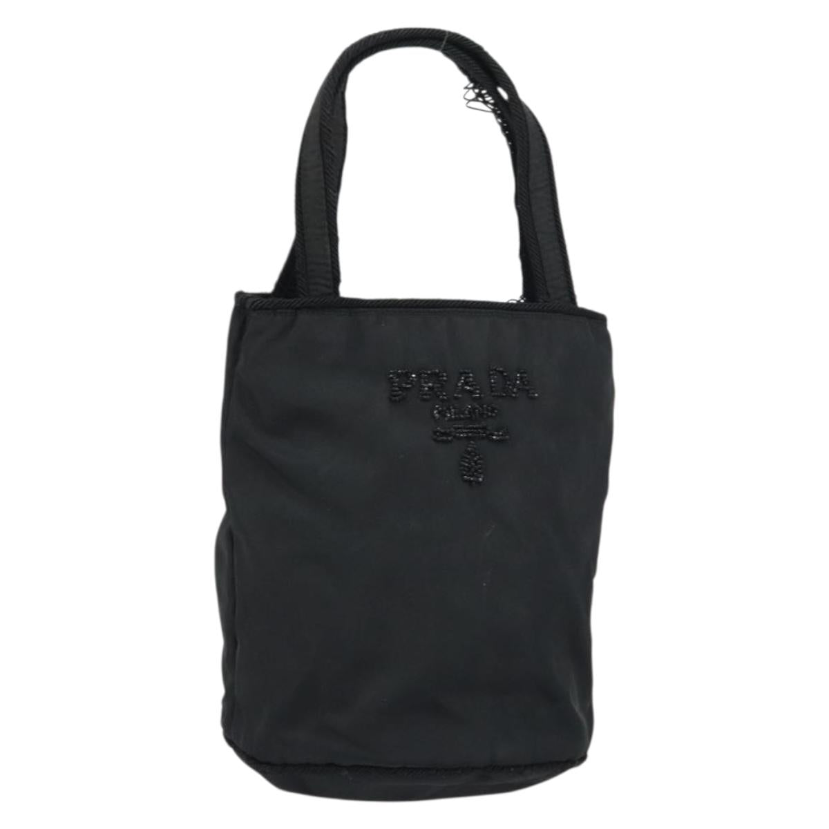 PRADA Hand Bag Nylon Black Auth BA8979