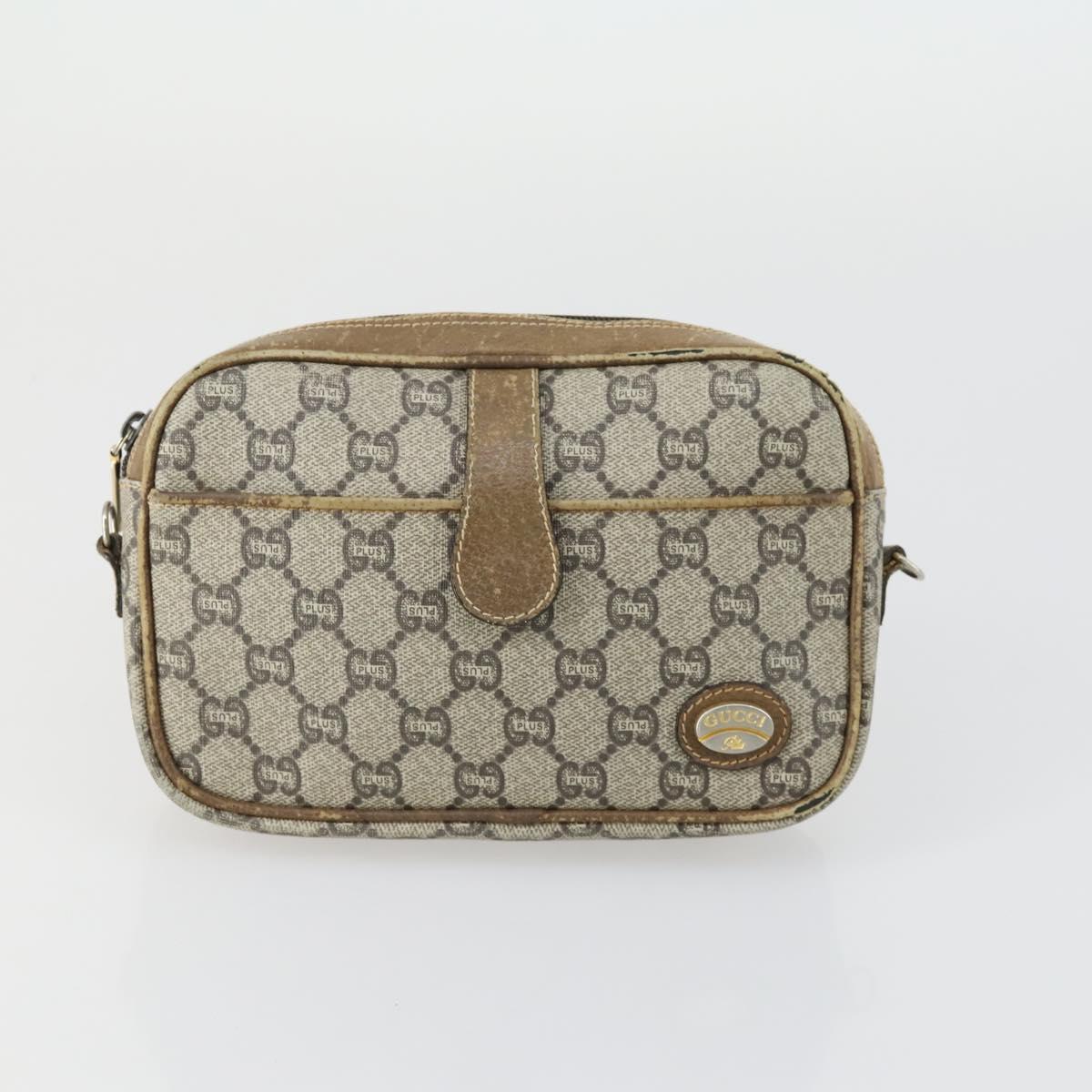 GUCCI GG Plus Supreme Bag PVC Leather Nylon 3 Set Beige Red black Auth BA8987