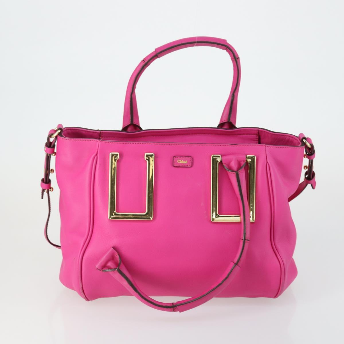 VALENTINO Bulgari Chloe Bag Leather Canvas 3 Set Pink Brown purple Auth BA8988