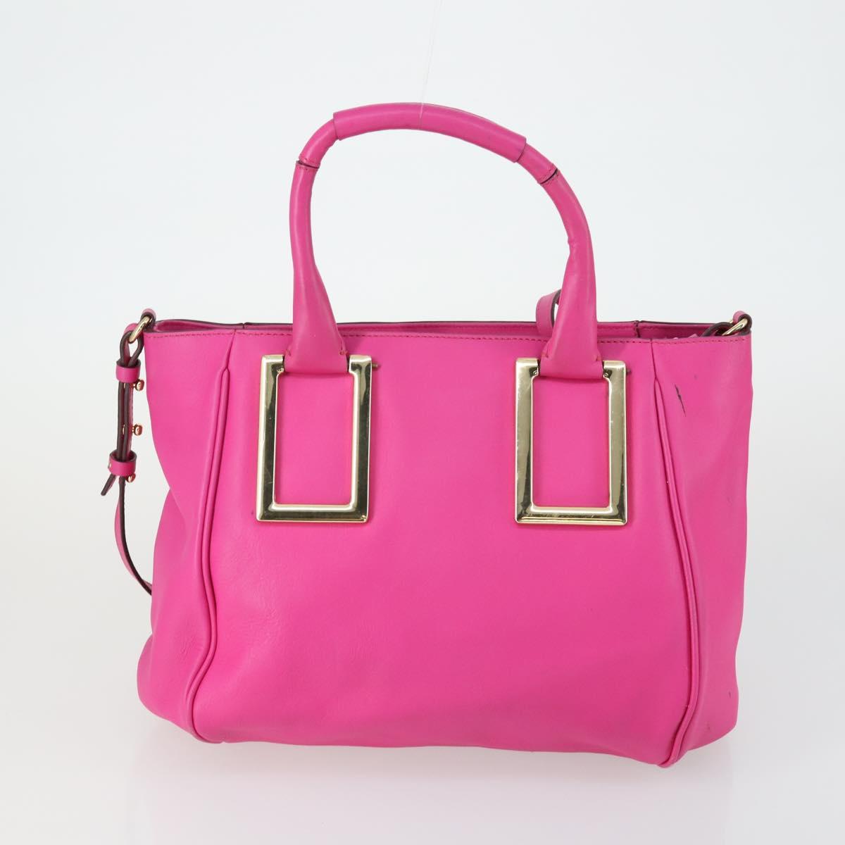 VALENTINO Bulgari Chloe Bag Leather Canvas 3 Set Pink Brown purple Auth BA8988