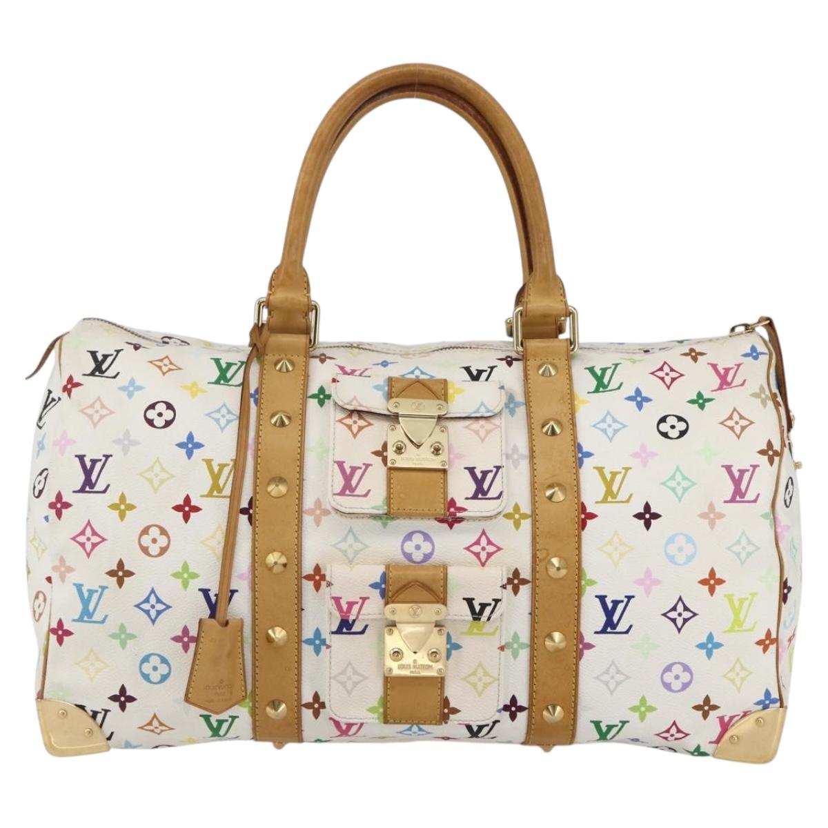 LOUIS VUITTON Monogram Multicolor Keepall 45 Bag White M92641 LV Auth BA8992SAV