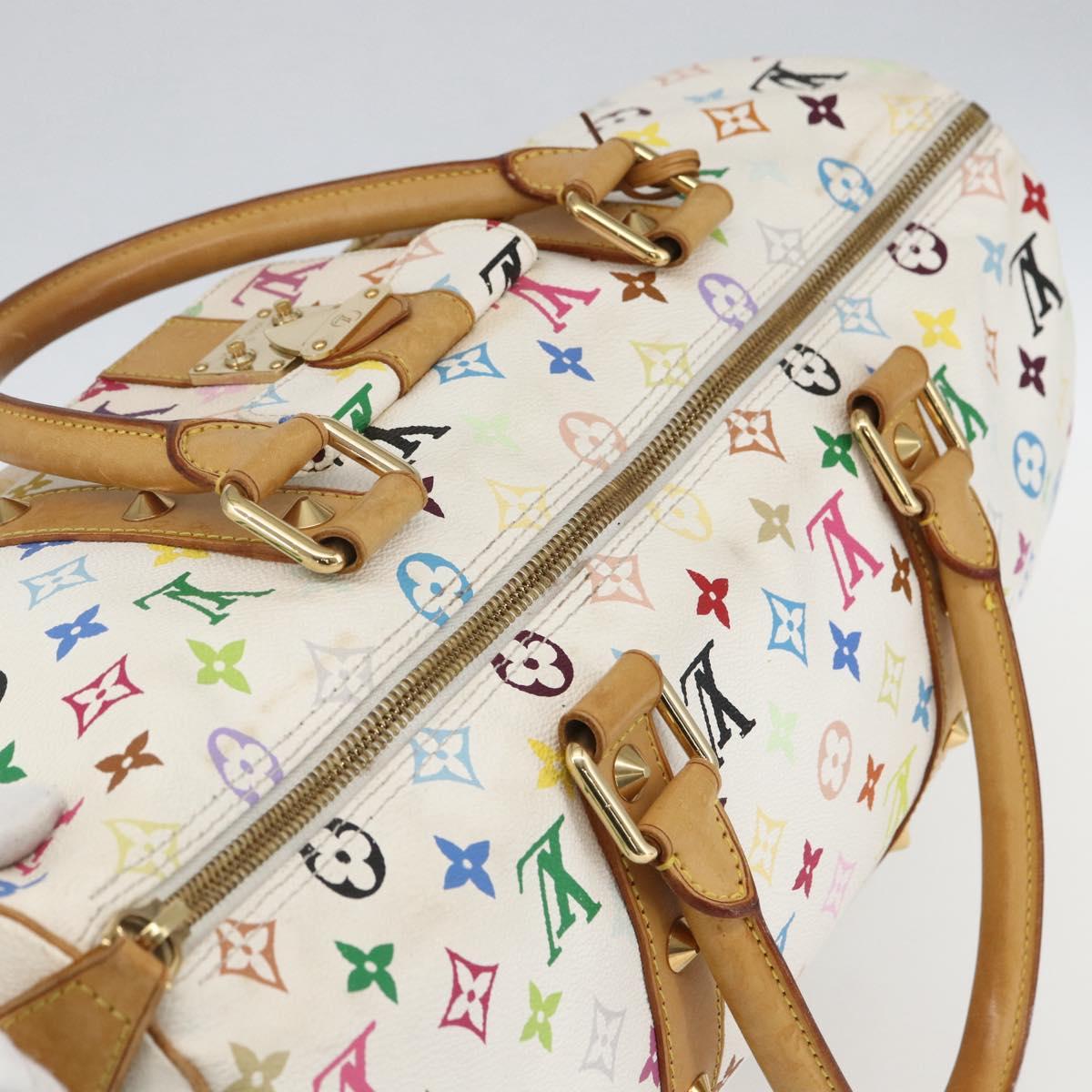 LOUIS VUITTON Monogram Multicolor Keepall 45 Bag White M92641 LV Auth BA8992SAV