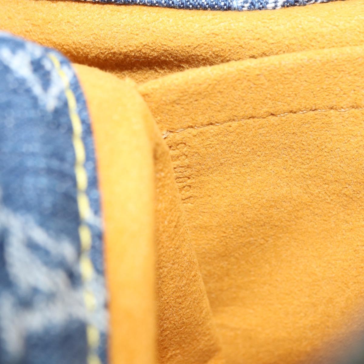 LOUIS VUITTON Monogram Denim Flat Shopper Tote Bag Blue M95018 LV Auth BA8994SAV