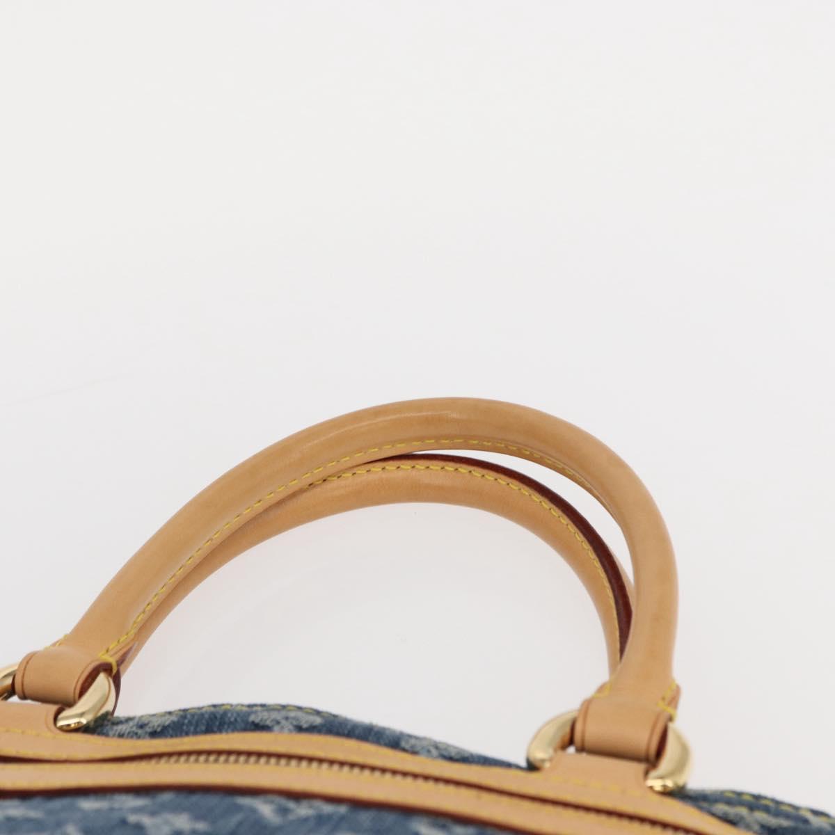 LOUIS VUITTON Monogram Denim Flat Shopper Tote Bag Blue M95018 LV Auth BA8994SAV