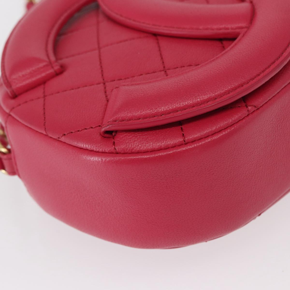 CHANEL Matelasse Chain Big Coco Camera Bag Bag Lamb Skin Pink CC Auth BA8999SAM