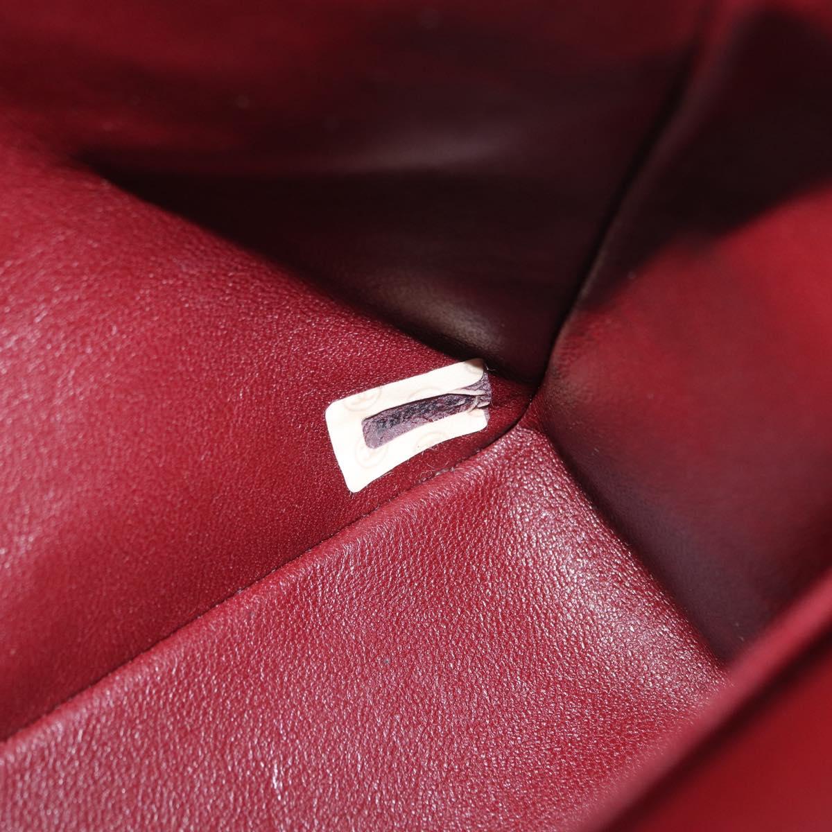 CHANEL Matelasse 25 Double Flap Chain Bag Lamb Skin Black Gold CC Auth BA9005SAM