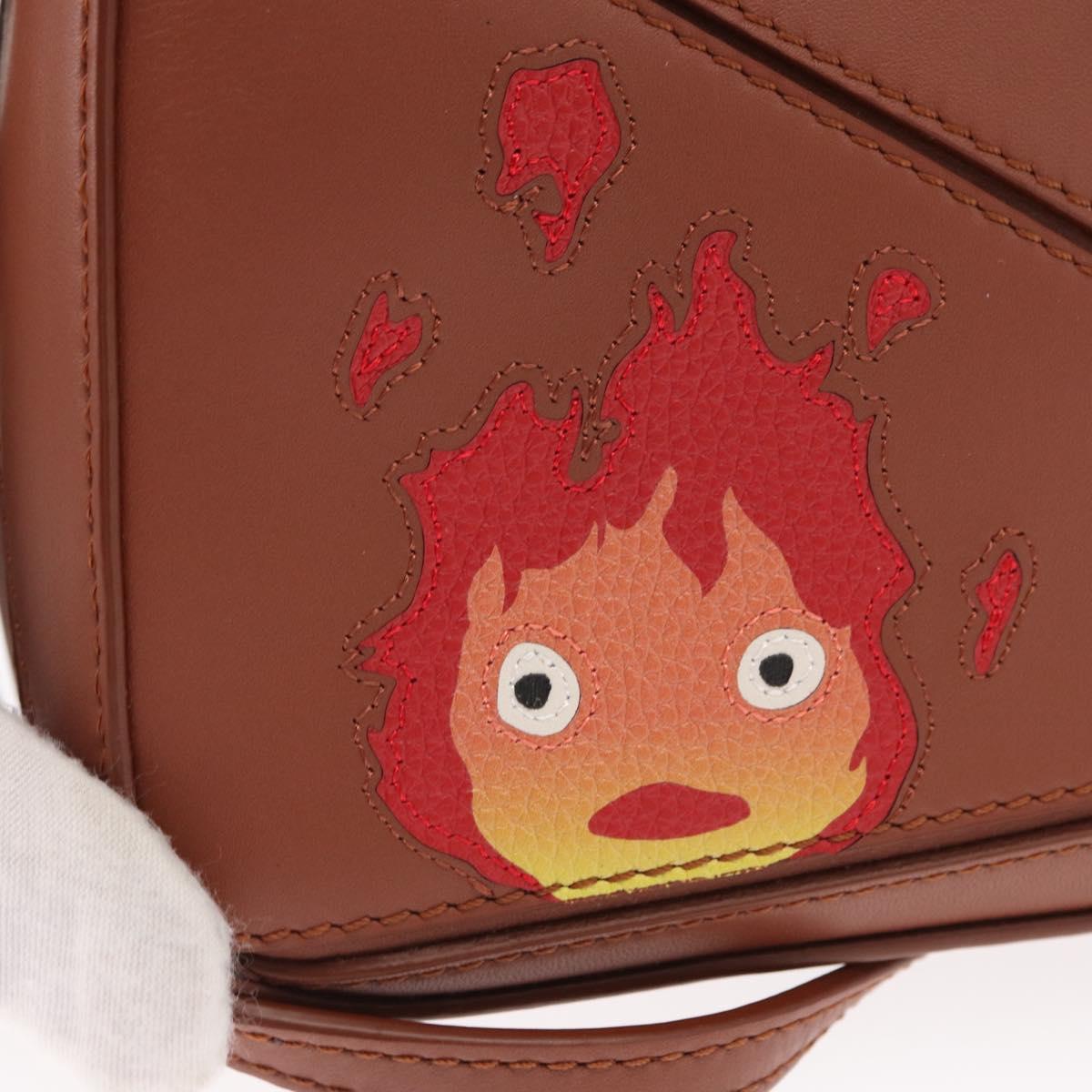 LOEWE Mini Puzzle Loewe x Studio Ghibli Calcifer Bag 2way Brown Auth BA9009SM