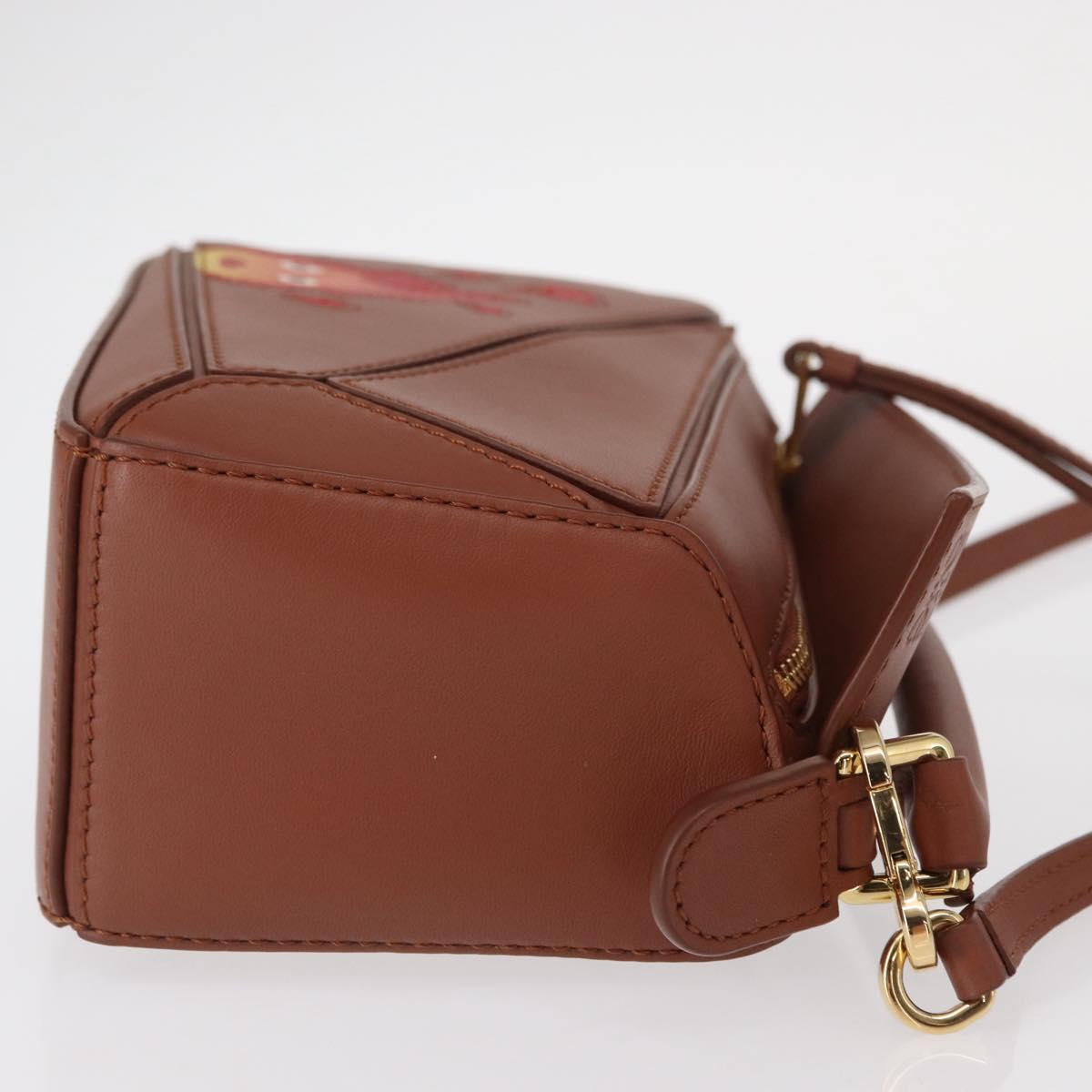 LOEWE Mini Puzzle Loewe x Studio Ghibli Calcifer Bag 2way Brown Auth BA9009SM