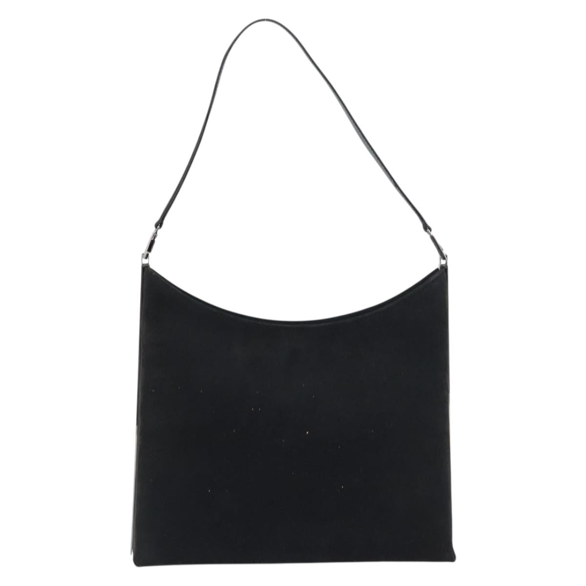 Salvatore Ferragamo Vala Shoulder Bag Suede Black Gold Auth BA9014