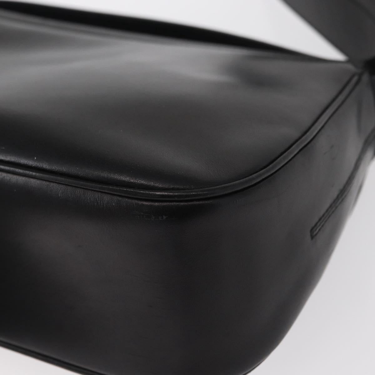 Salvatore Ferragamo Vala Shoulder Bag Leather Black Gold Auth BA9016