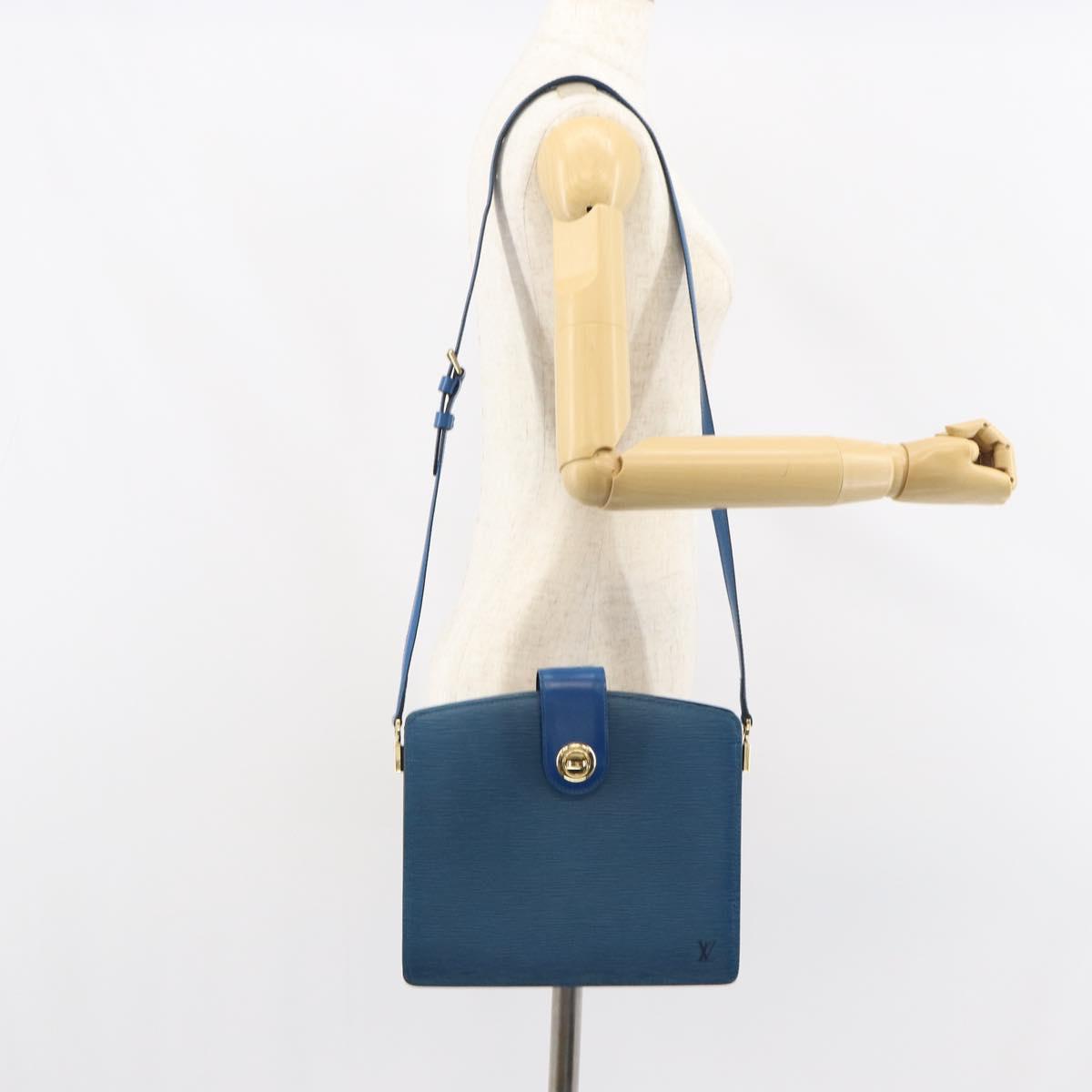 LOUIS VUITTON Epi Capuchin Shoulder Bag Blue M52345 LV Auth BA9024