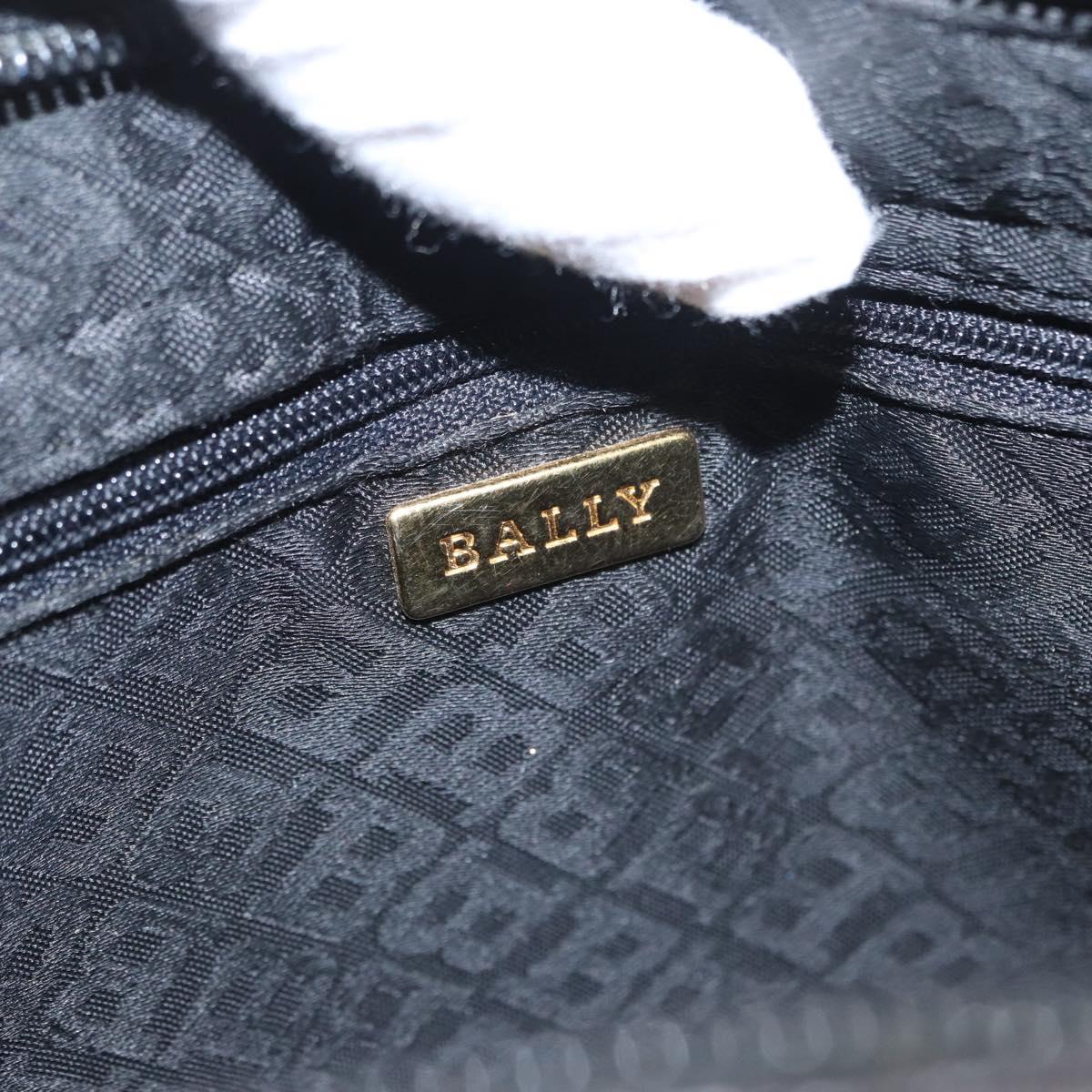 BALLY Shoulder Bag Leather Black Gold Auth BA9031