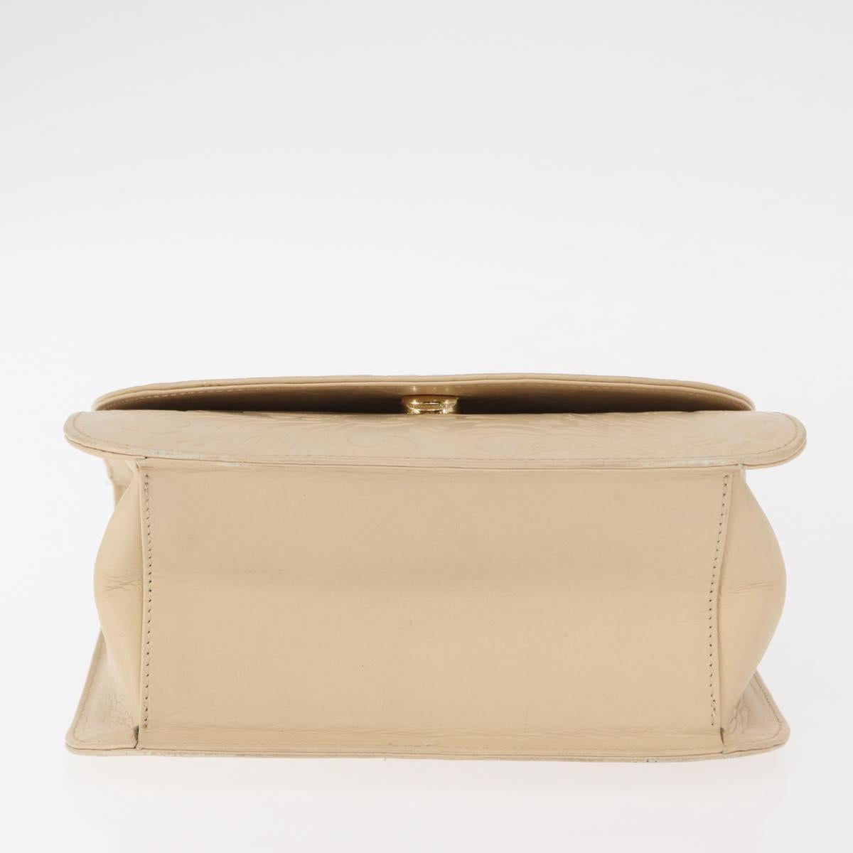 BALENCIAGA Hand Bag Leather Beige Gold Auth BA9038