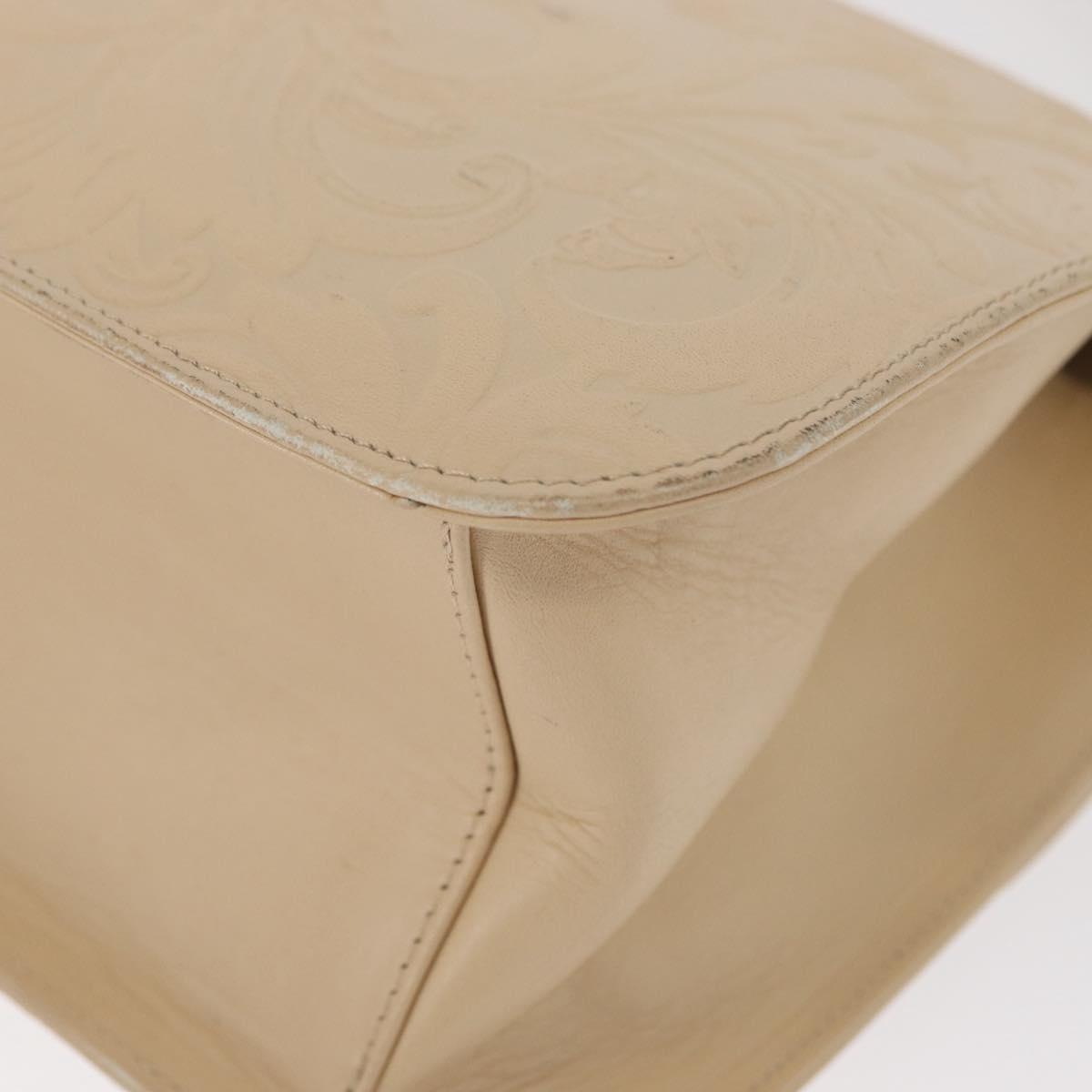 BALENCIAGA Hand Bag Leather Beige Gold Auth BA9038