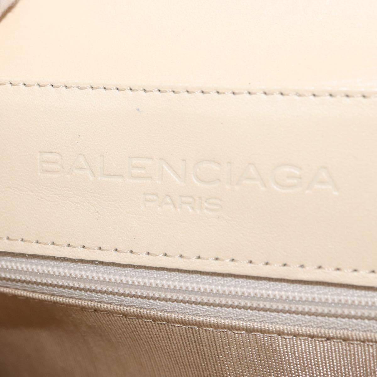 BALENCIAGA Hand Bag Leather Beige Gold Auth BA9038