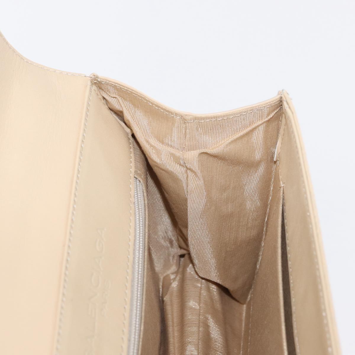 BALENCIAGA Hand Bag Leather Beige Gold Auth BA9038