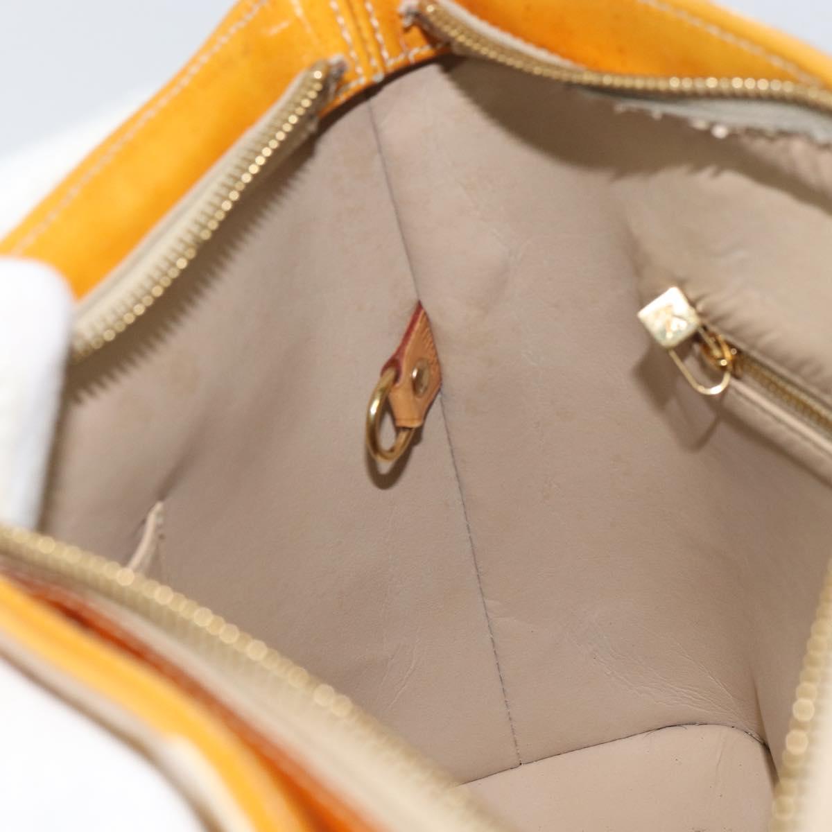 LOUIS VUITTON Monogram Vernis Houston Hand Bag Beige M91004 LV Auth BA9047