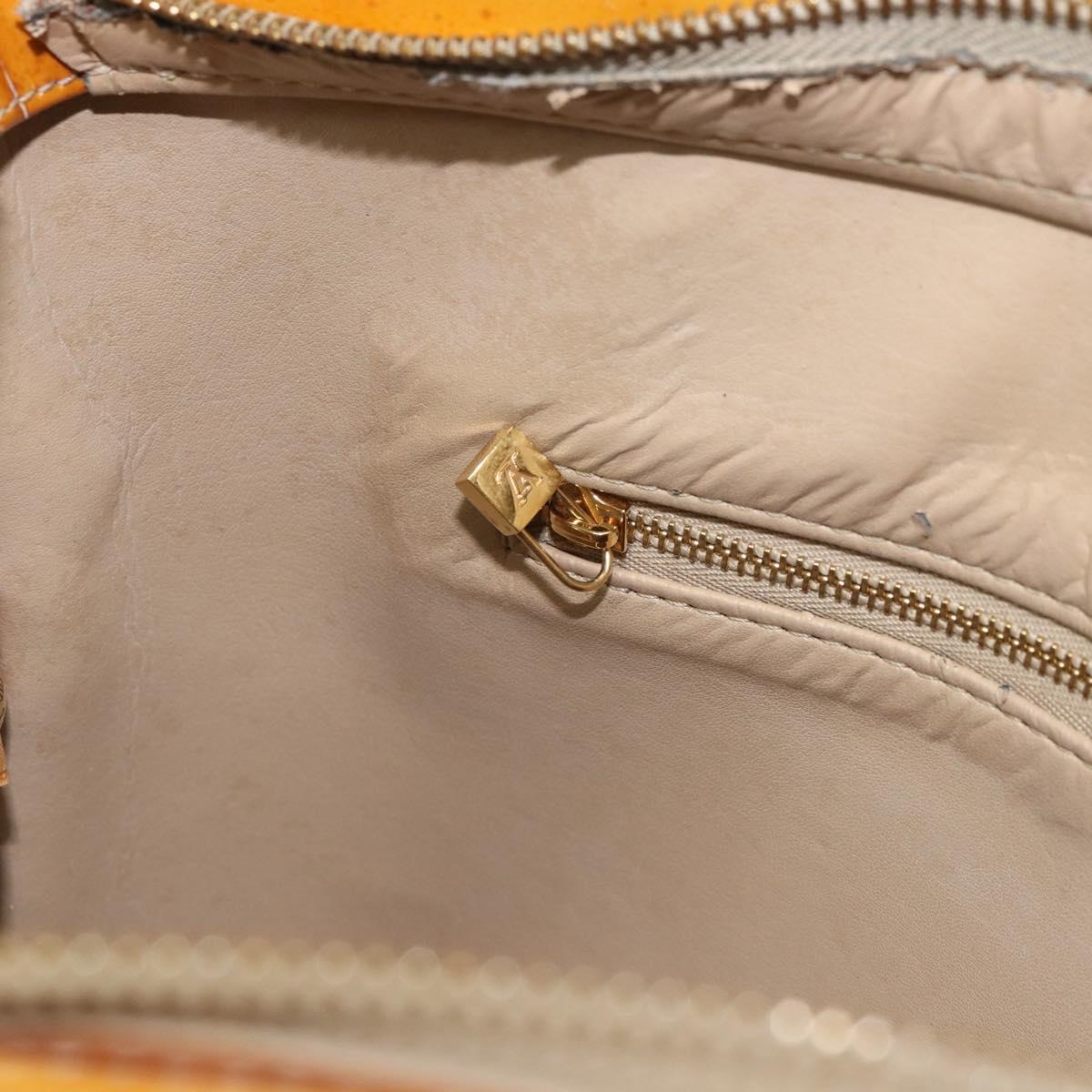 LOUIS VUITTON Monogram Vernis Houston Hand Bag Beige M91004 LV Auth BA9047