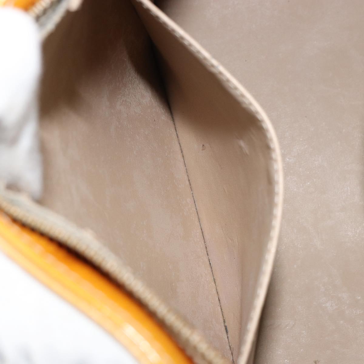 LOUIS VUITTON Monogram Vernis Houston Hand Bag Beige M91004 LV Auth BA9047