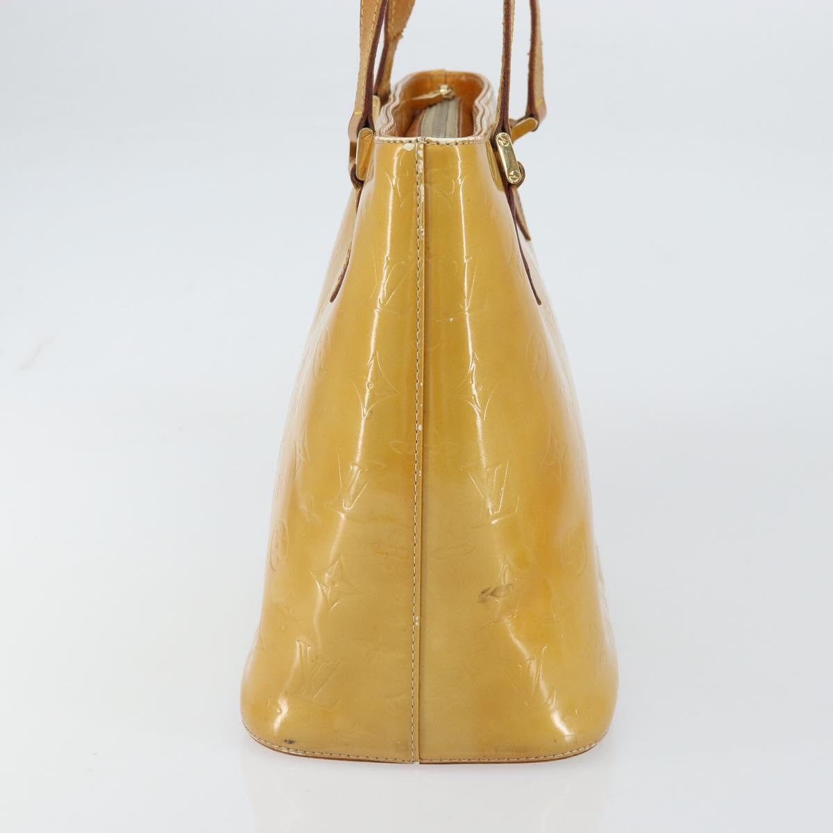 LOUIS VUITTON Monogram Vernis Houston Hand Bag Beige M91004 LV Auth BA9047