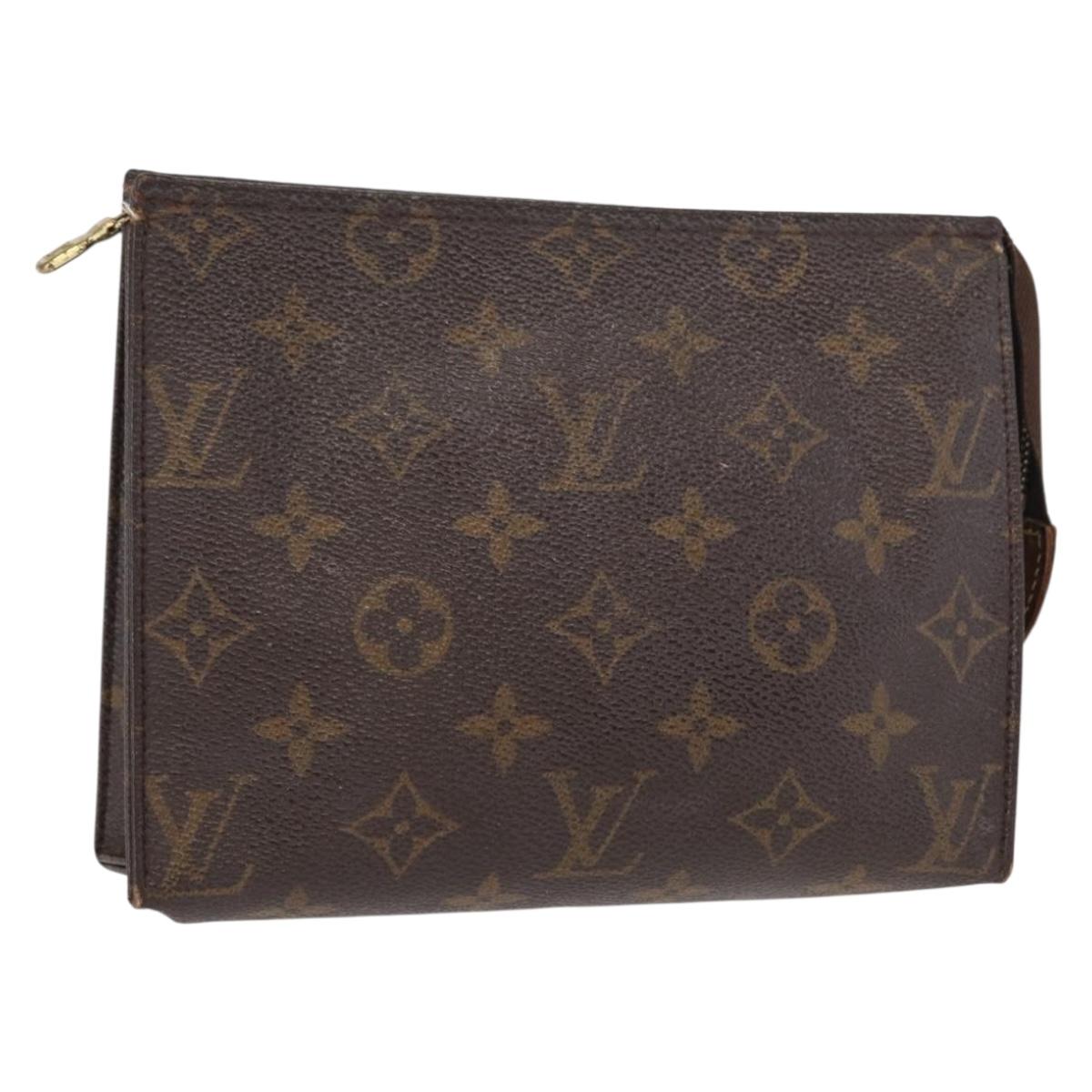 LOUIS VUITTON Monogram Poche Toilette 19 Pouch M47544 LV Auth BA9053