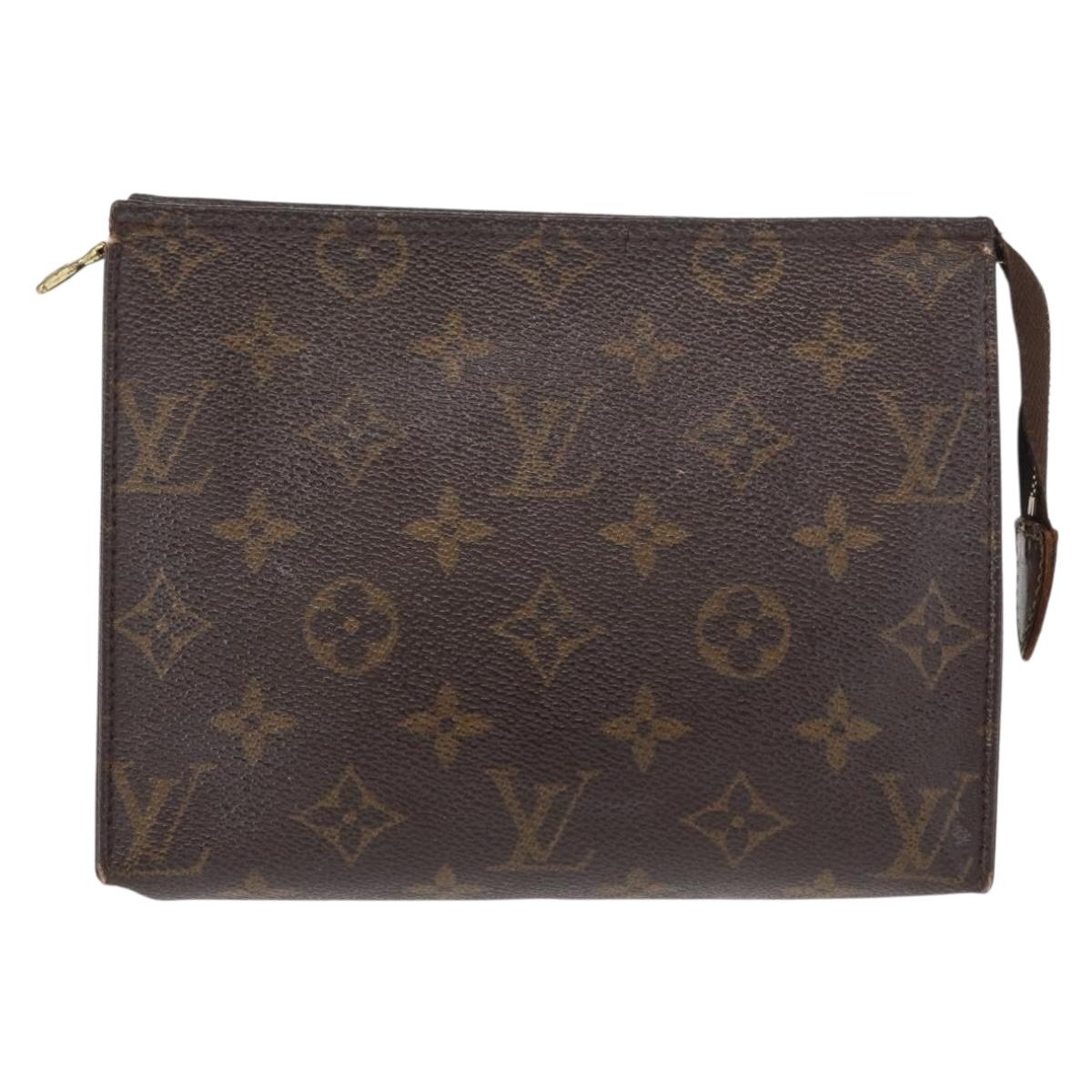 LOUIS VUITTON Monogram Poche Toilette 19 Pouch M47544 LV Auth BA9053