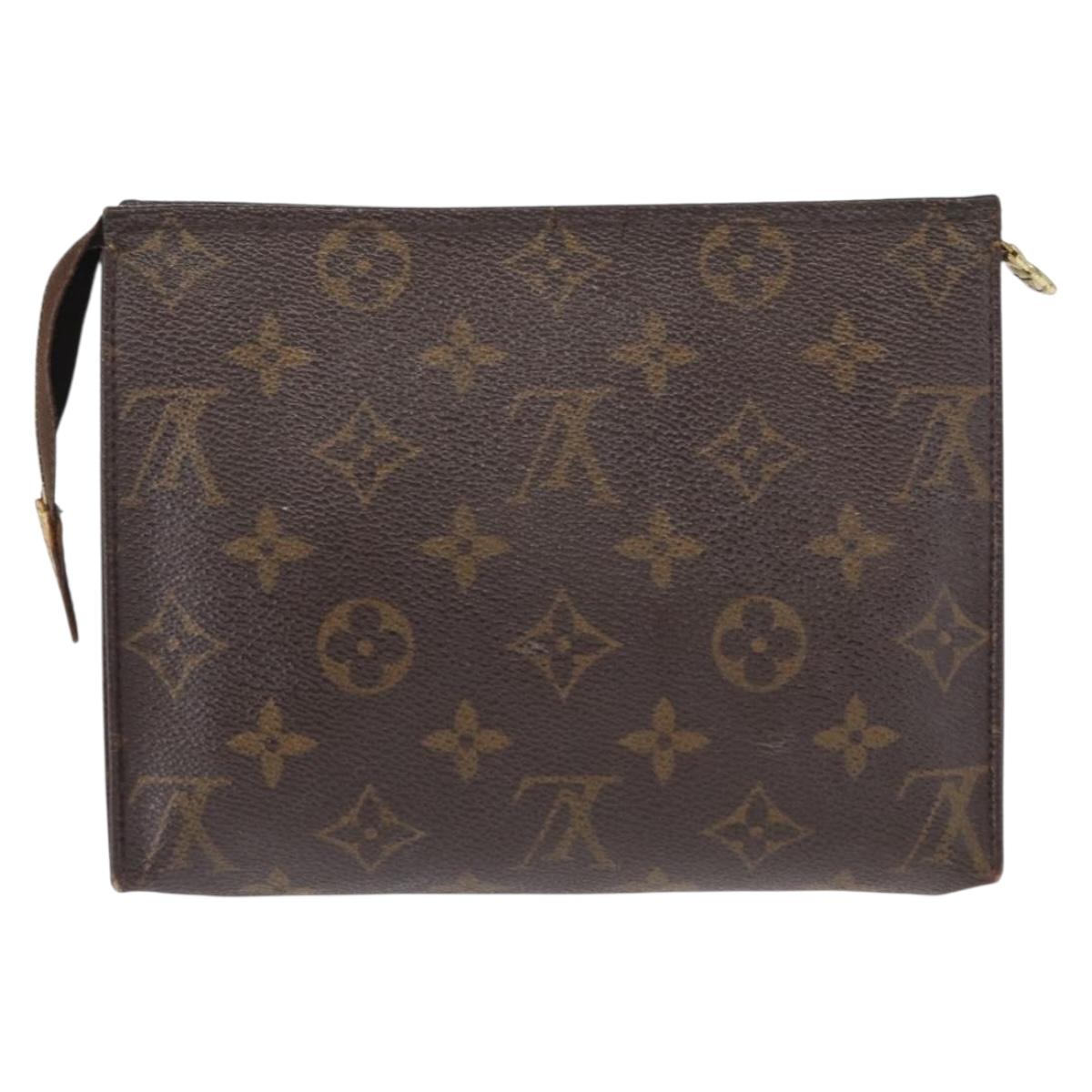 LOUIS VUITTON Monogram Poche Toilette 19 Pouch M47544 LV Auth BA9053