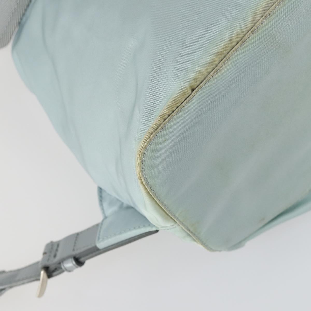 PRADA Backpack Nylon Light Blue Silver Auth BA9058