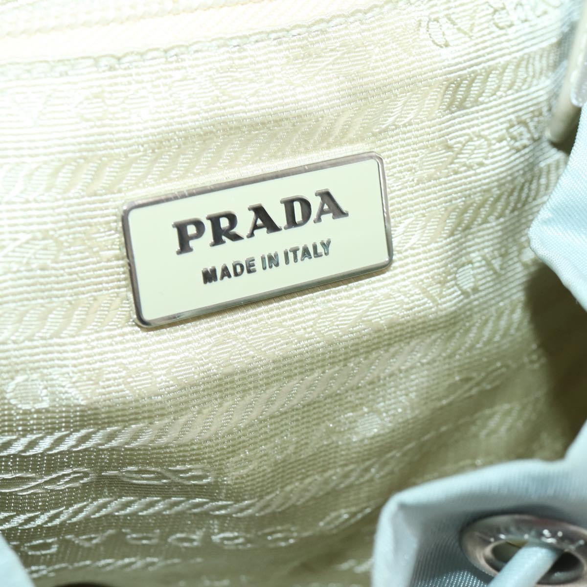PRADA Backpack Nylon Light Blue Silver Auth BA9058