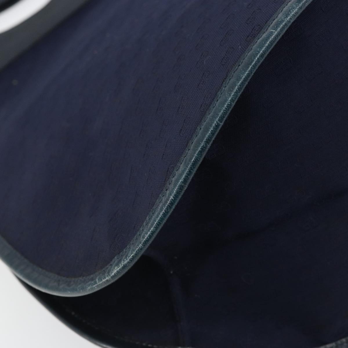GUCCI Micro GG Canvas Hand Bag Navy Gold Auth BA9059