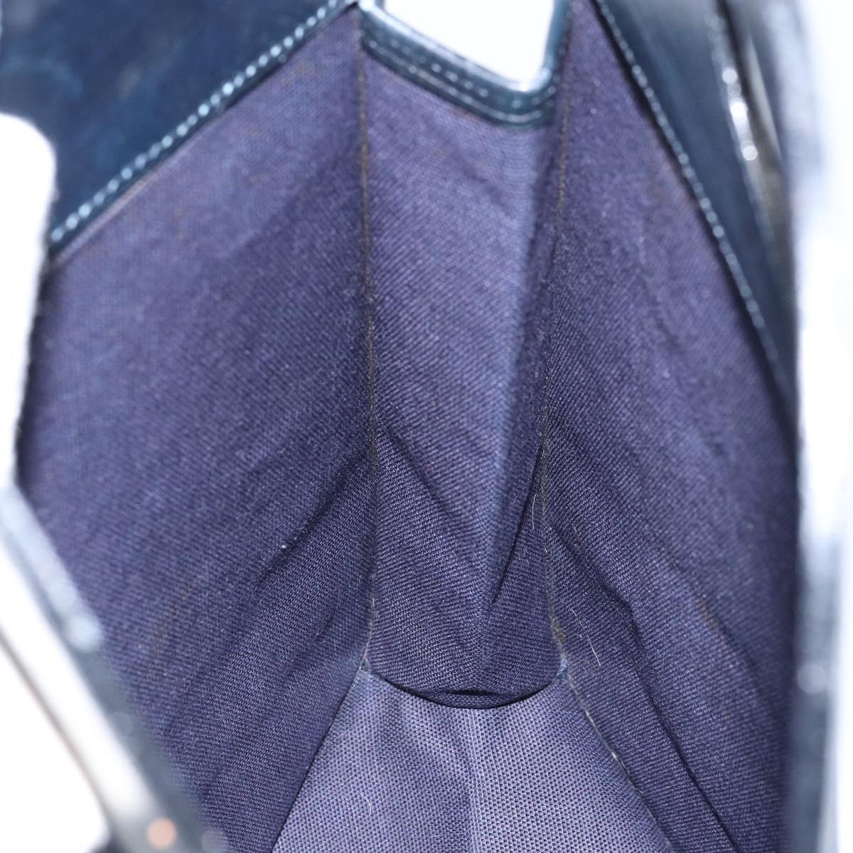 GUCCI Micro GG Canvas Hand Bag Navy Gold Auth BA9059