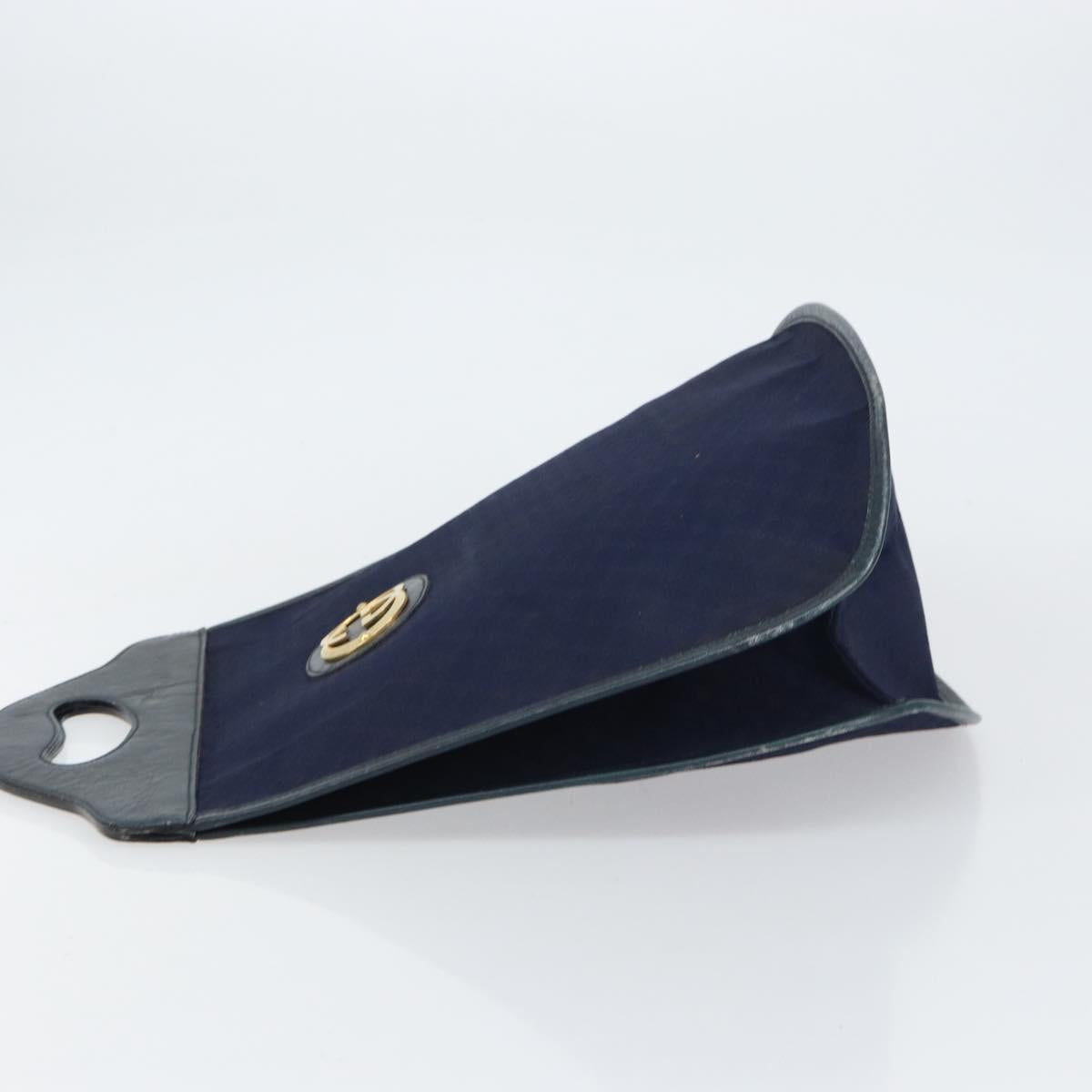 GUCCI Micro GG Canvas Hand Bag Navy Gold Auth BA9059