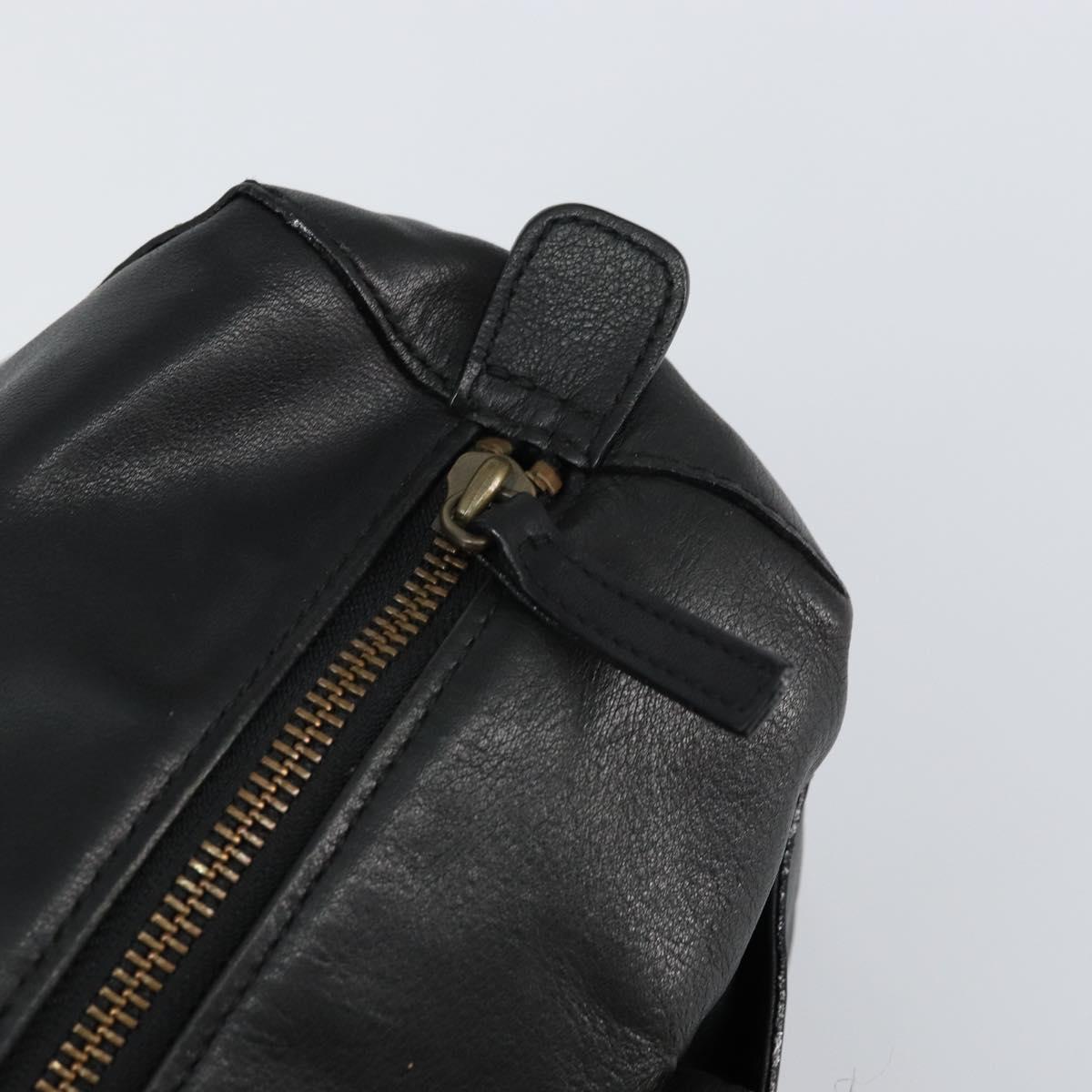 Chloe Tote Bag Leather Black Gold Auth BA9069