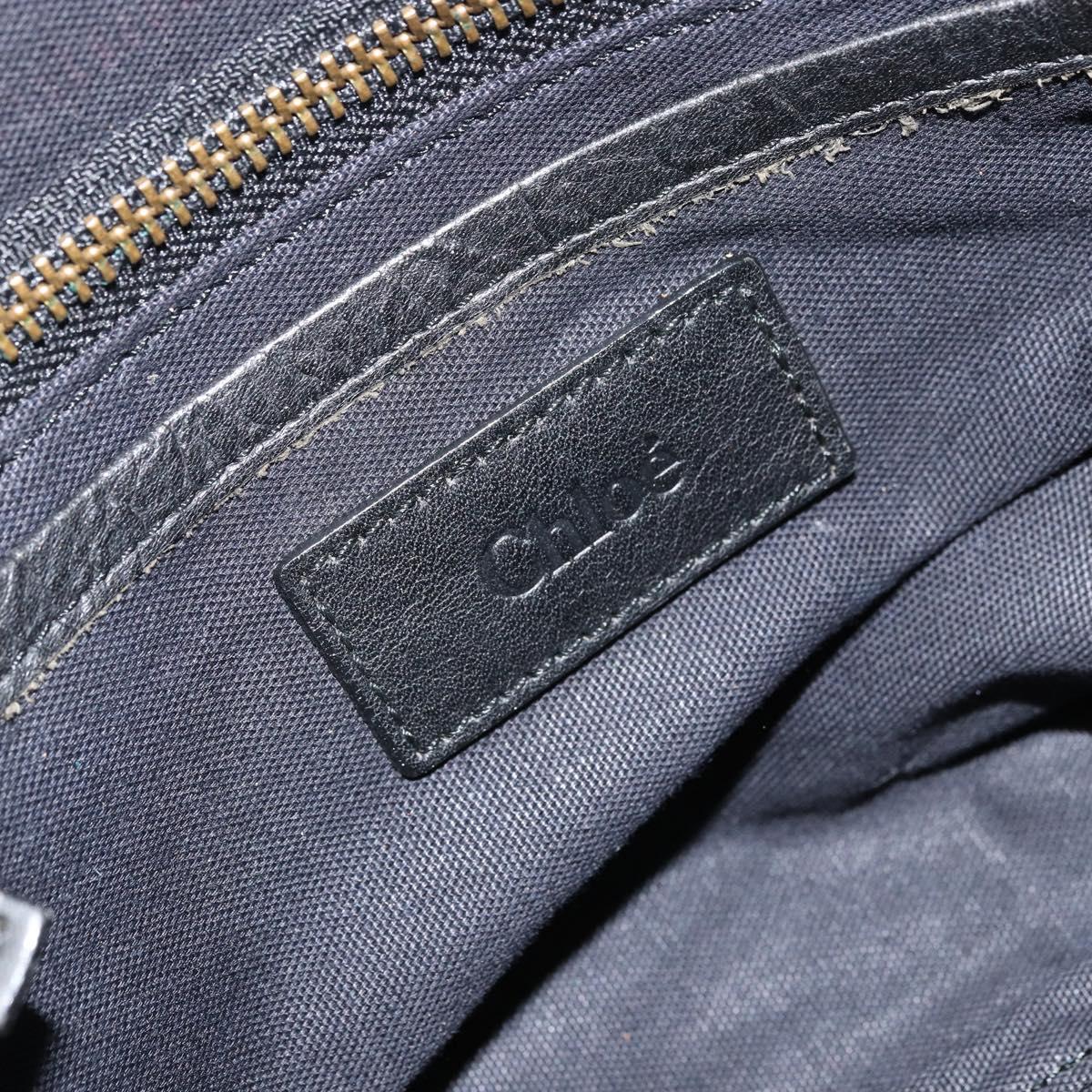 Chloe Tote Bag Leather Black Gold Auth BA9069