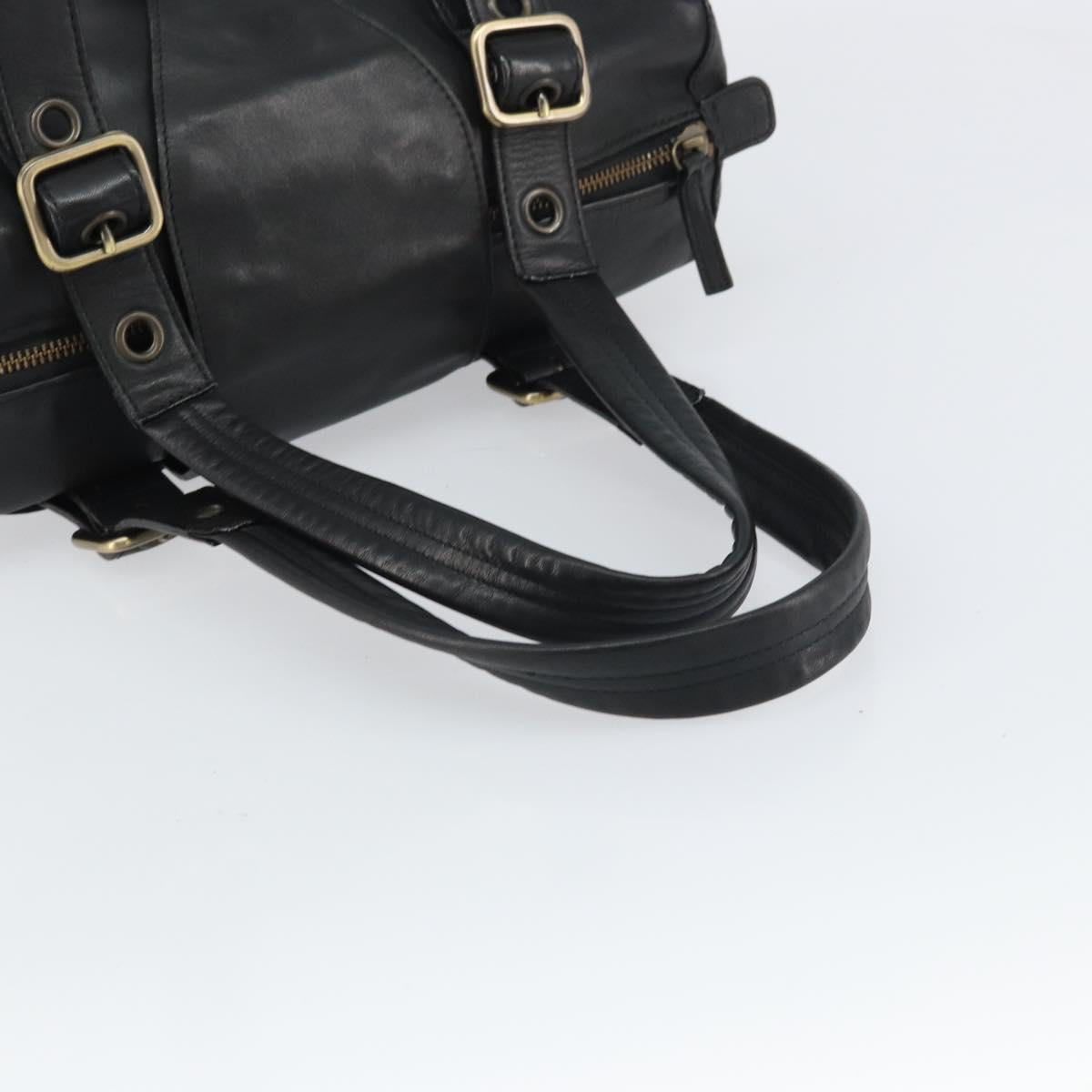 Chloe Tote Bag Leather Black Gold Auth BA9069